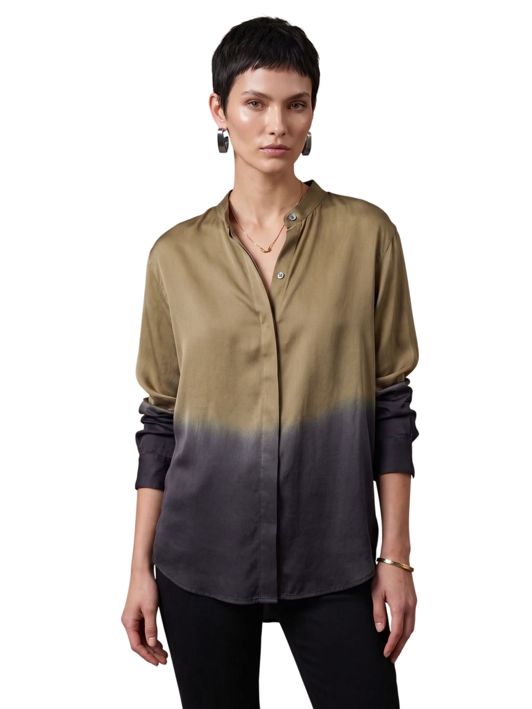 Camicia in seta bicolore