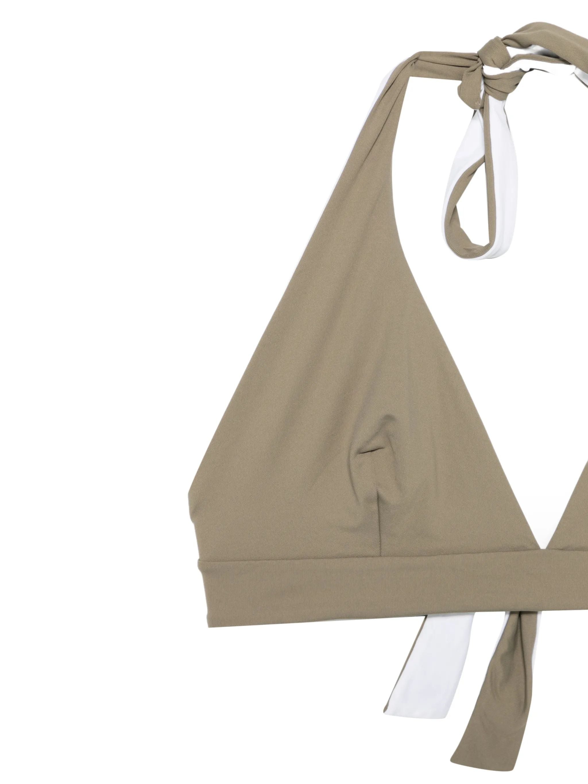 Bikini a triangolo bicolore Sabbia/Bianco