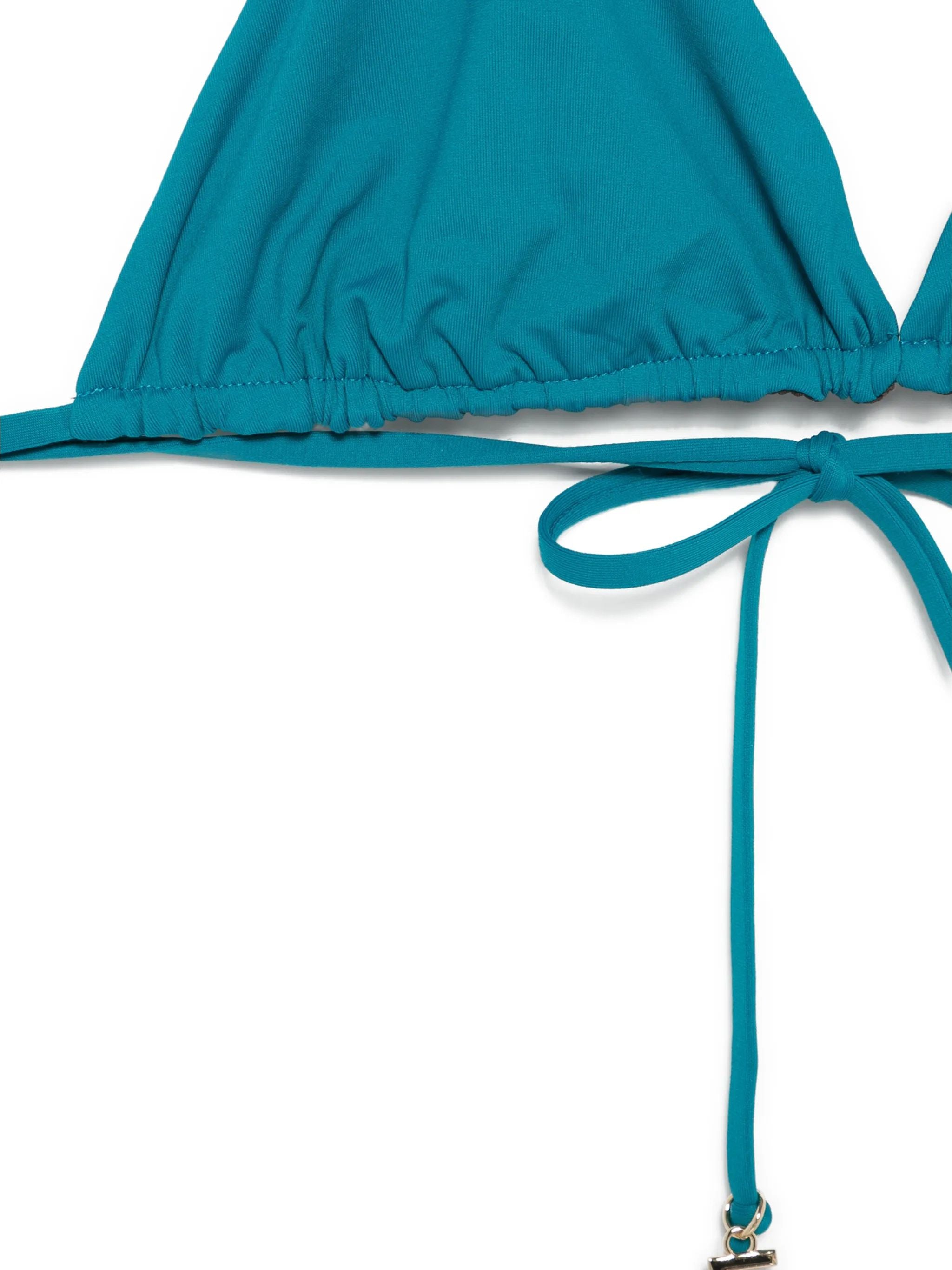 Bikini a triangolo bicolore Laguna/Caffé