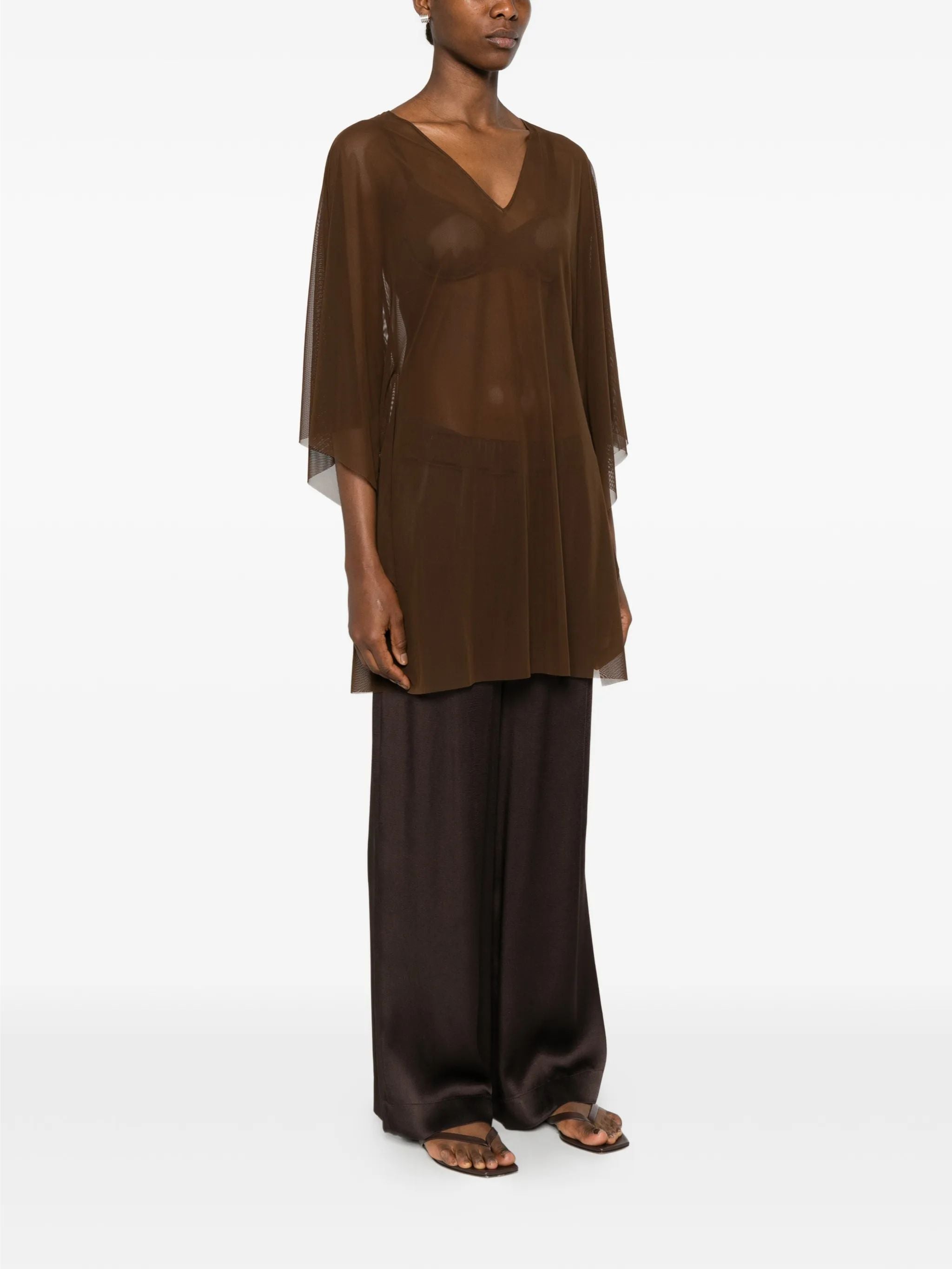 Poncho color caffé