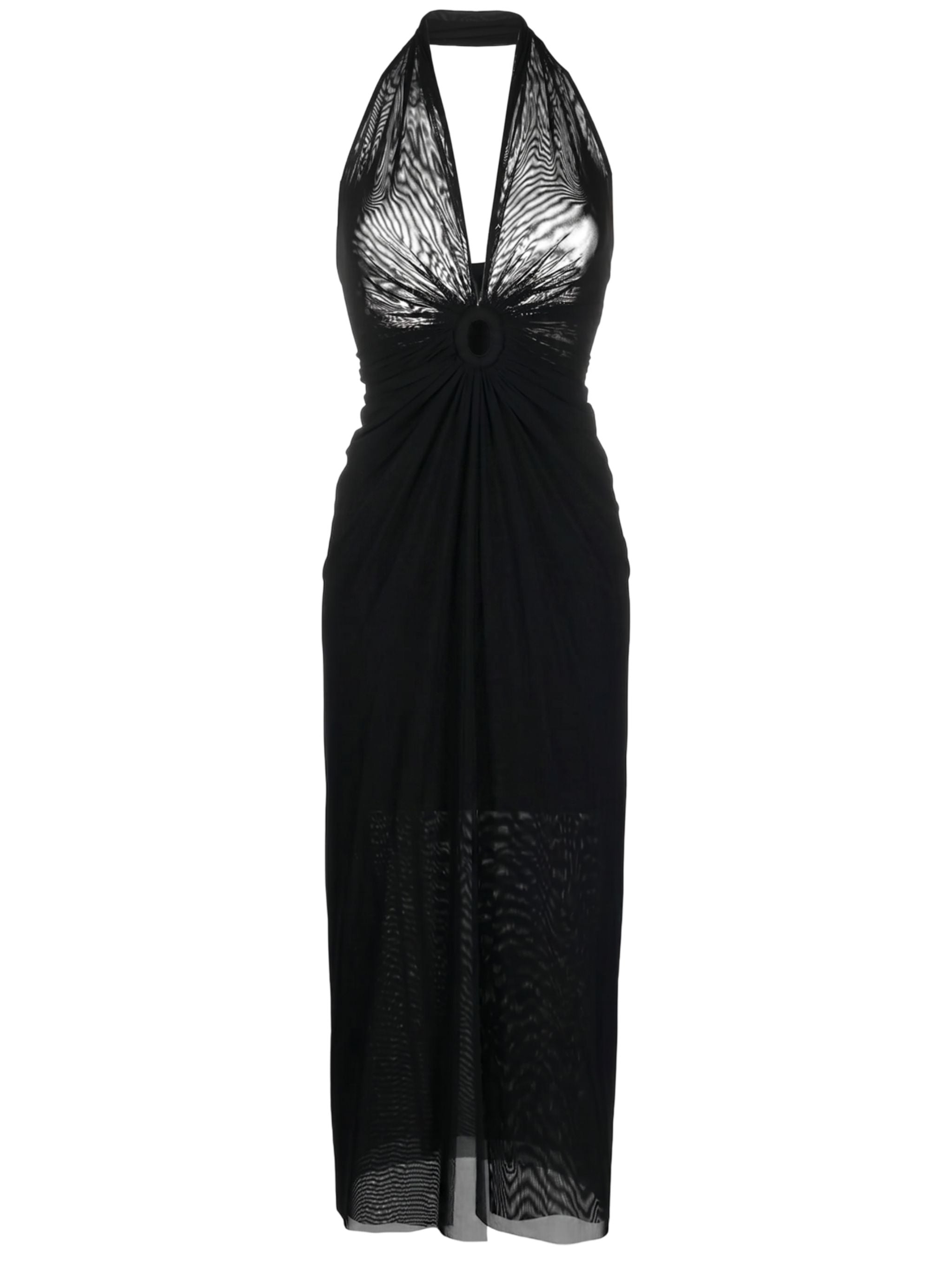 Copricostume con scollo all`americana nero
