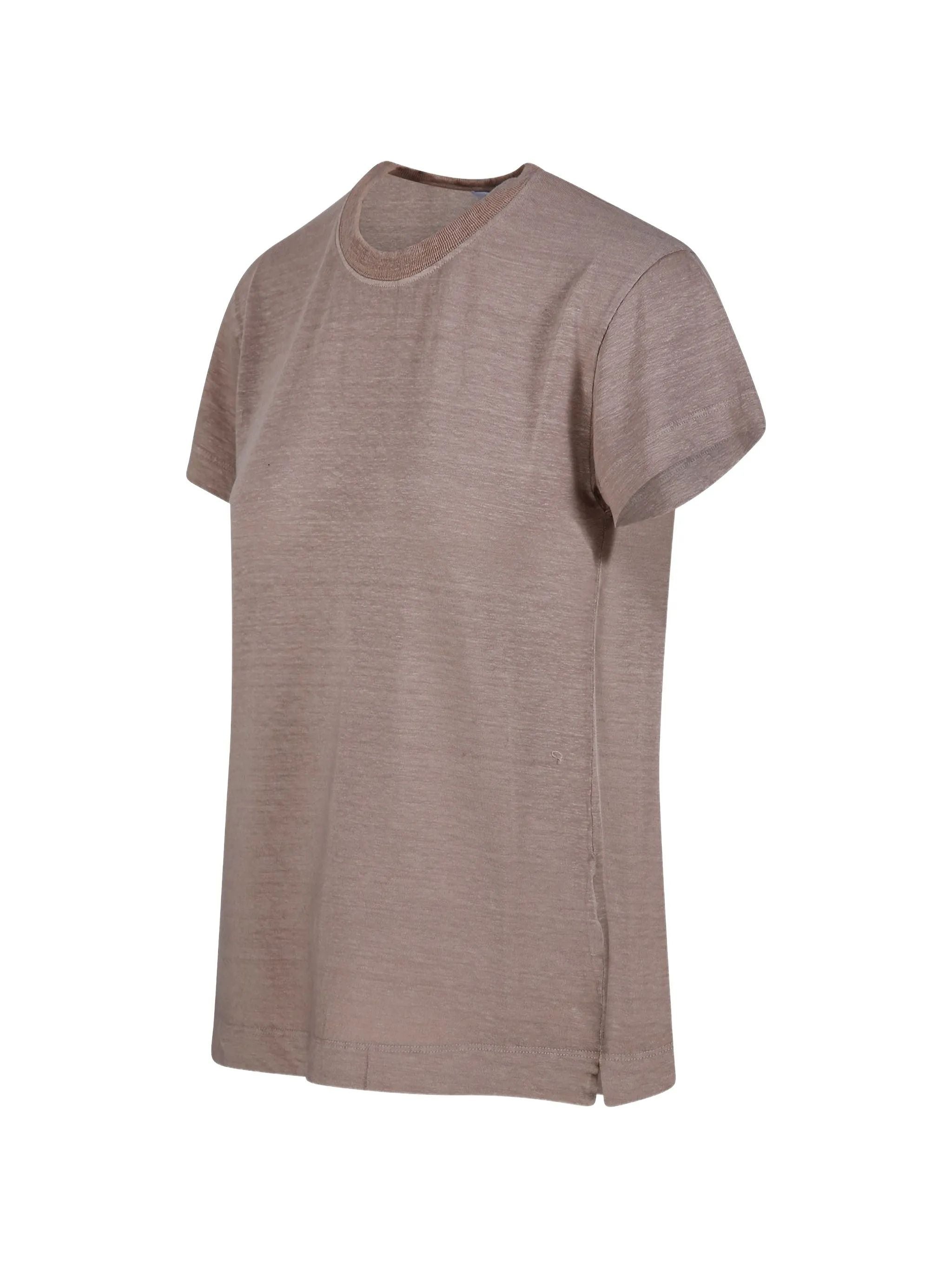 T SHIRT GIROCOLLO MM IN LINO
