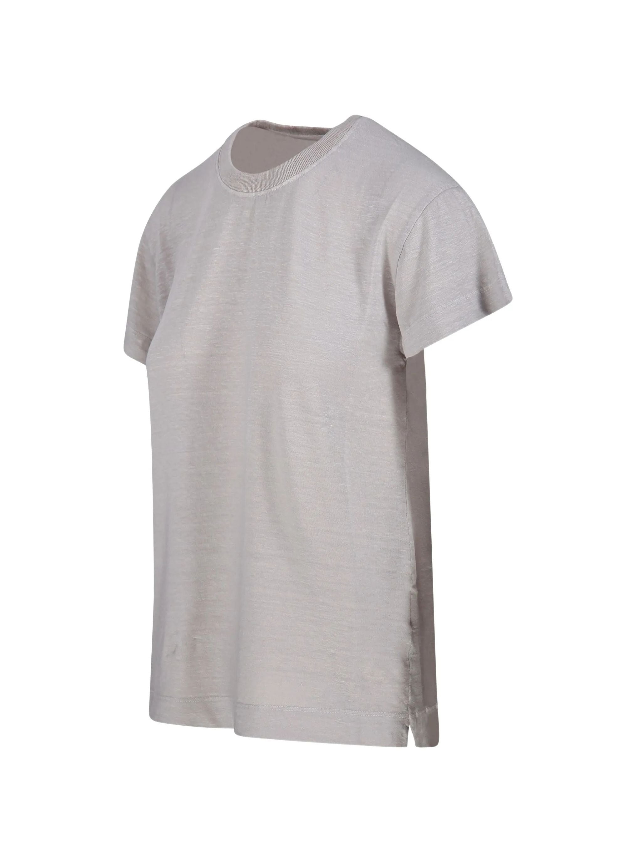 T SHIRT GIROCOLLO MM IN LINO