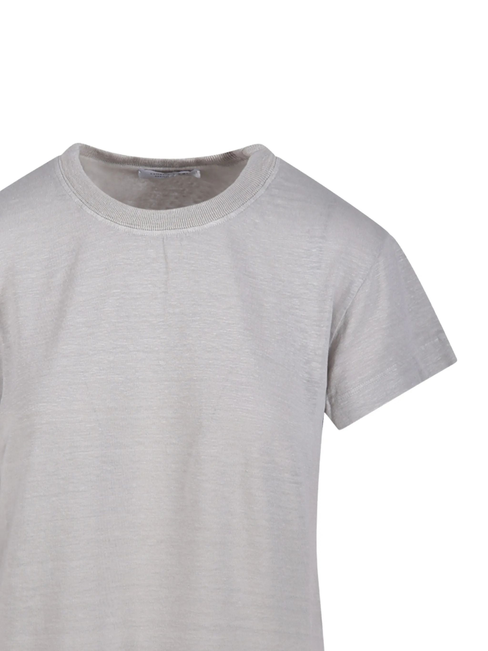 T SHIRT GIROCOLLO MM IN LINO