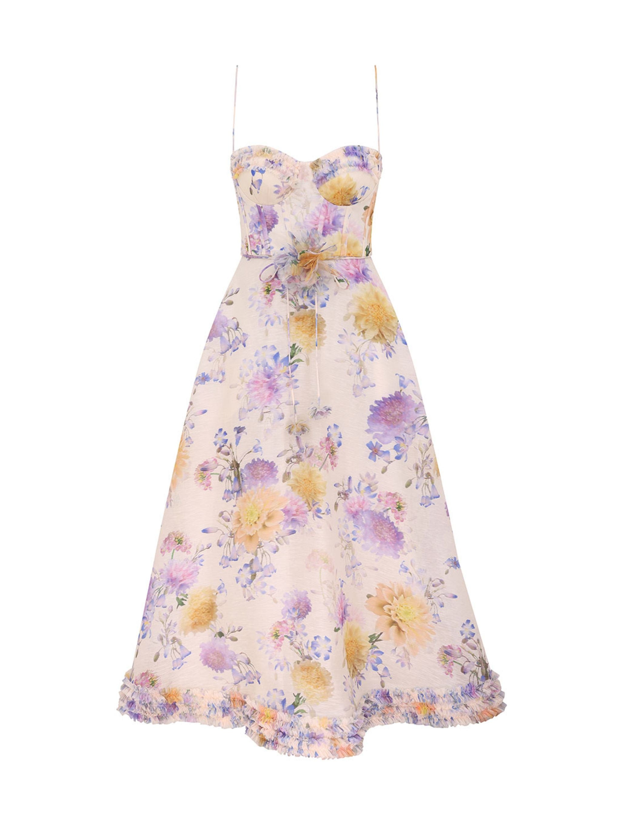 LUNA RUFFLE MIDI DRESS