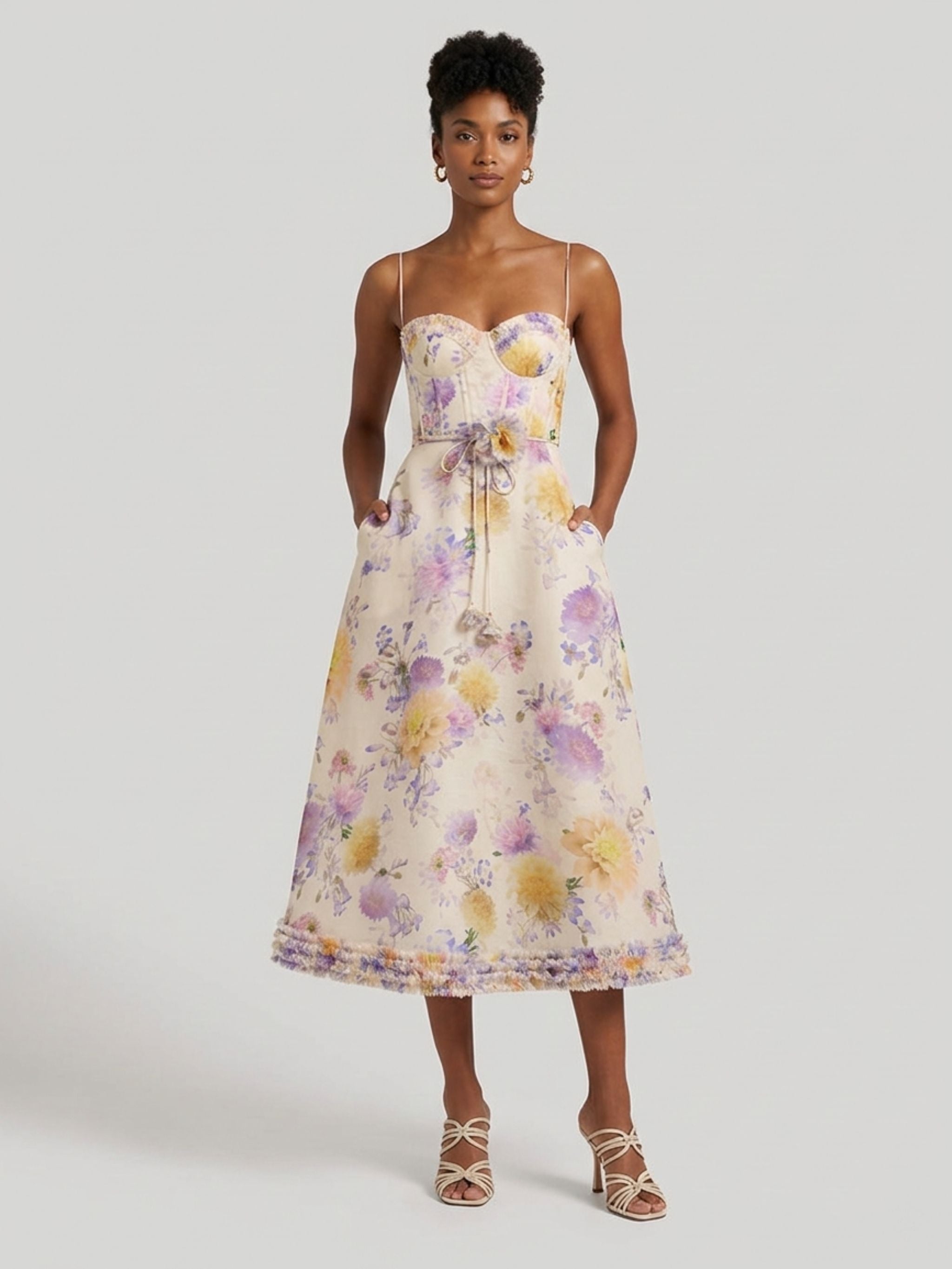 LUNA RUFFLE MIDI DRESS