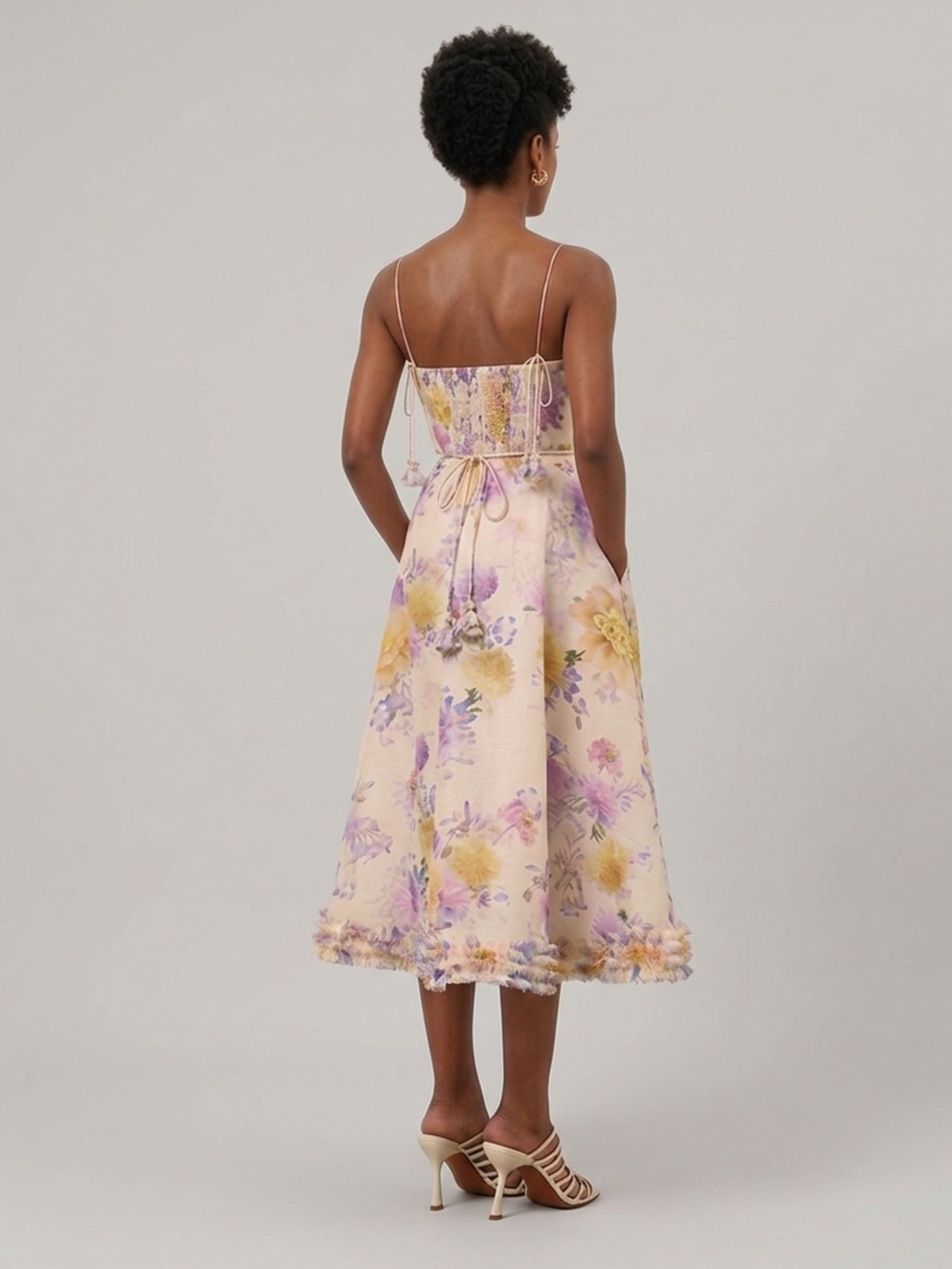 LUNA RUFFLE MIDI DRESS