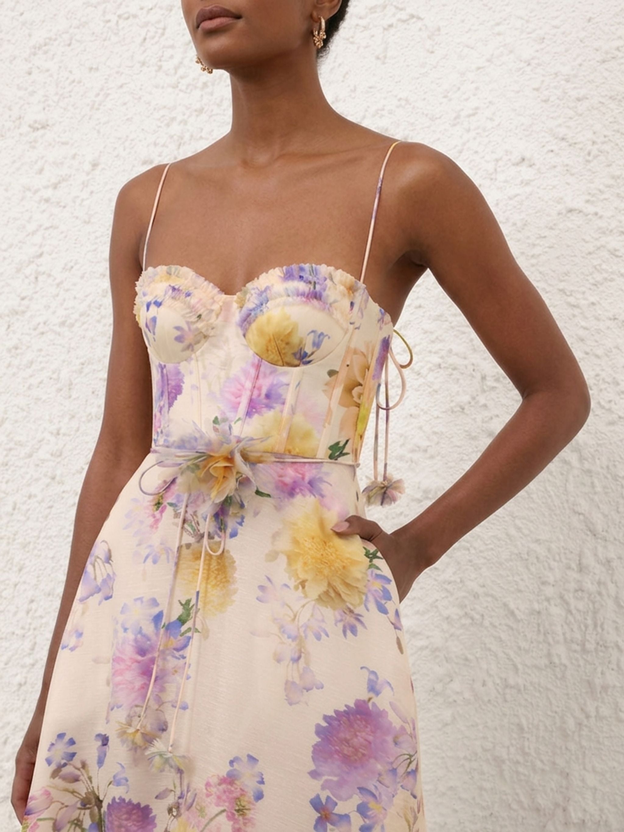LUNA RUFFLE MIDI DRESS