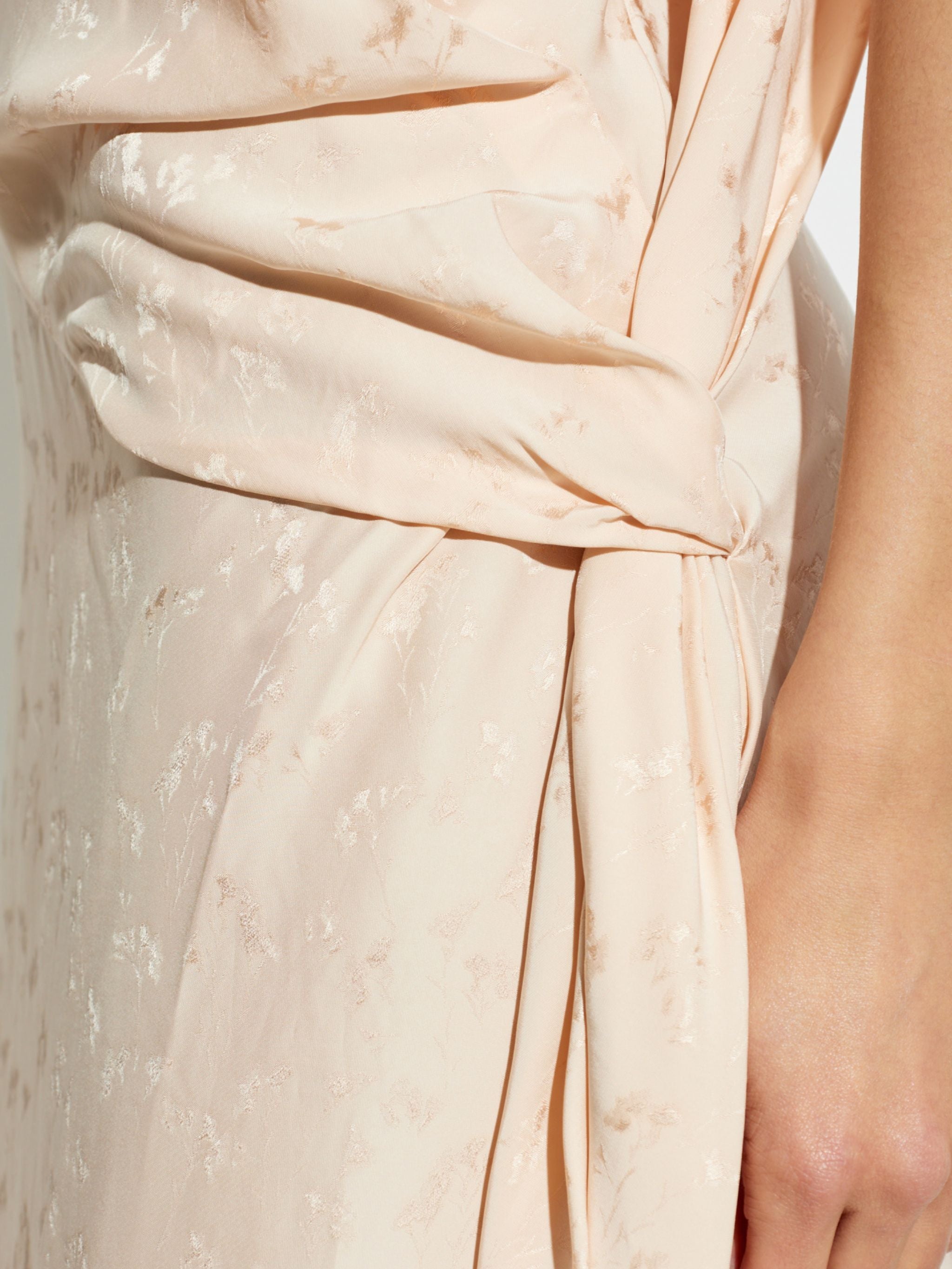 Abito lungo Posy asimmetrico in satin floreale