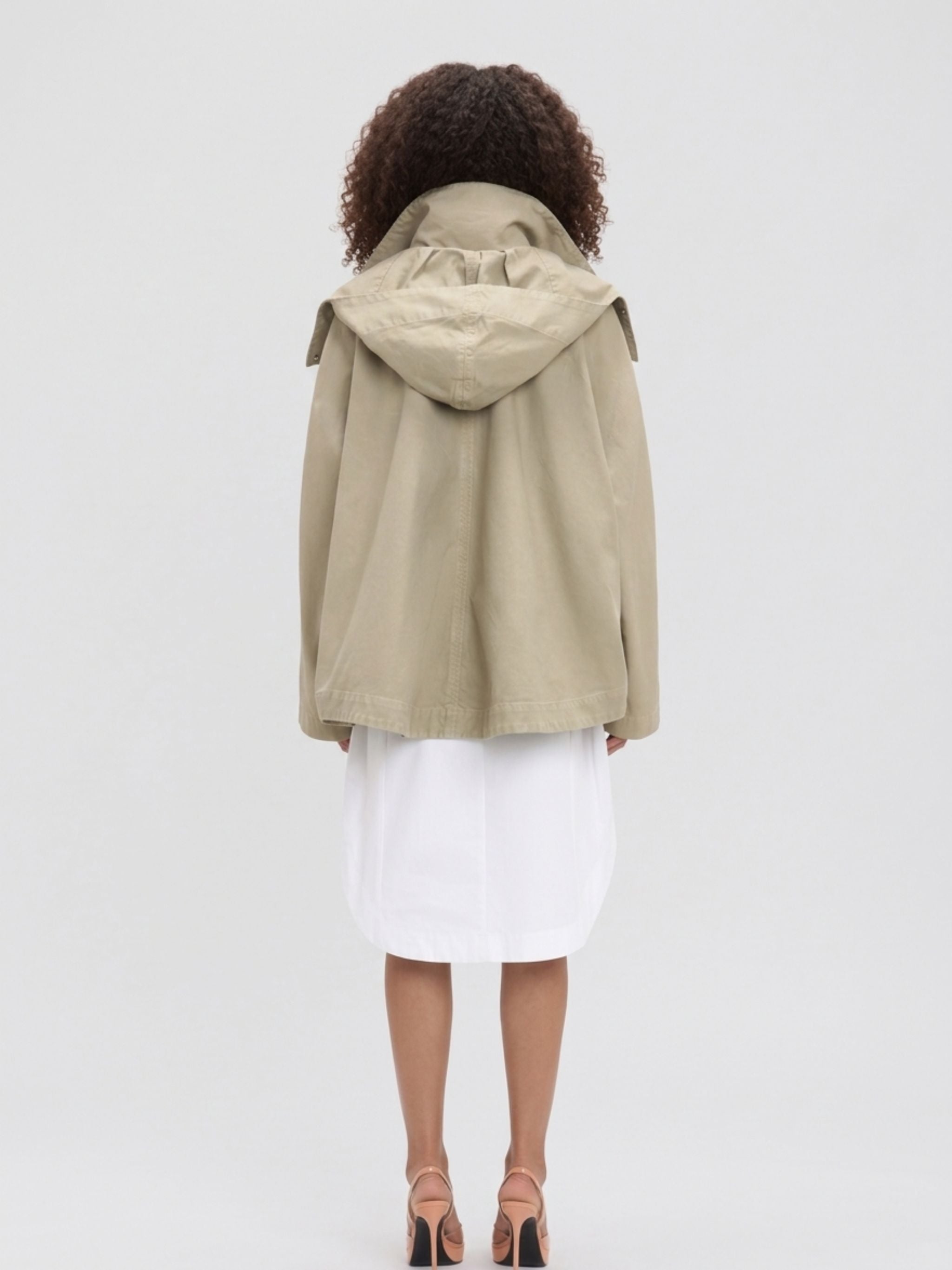 Giacca Utility con cappuccio in Stone Grey