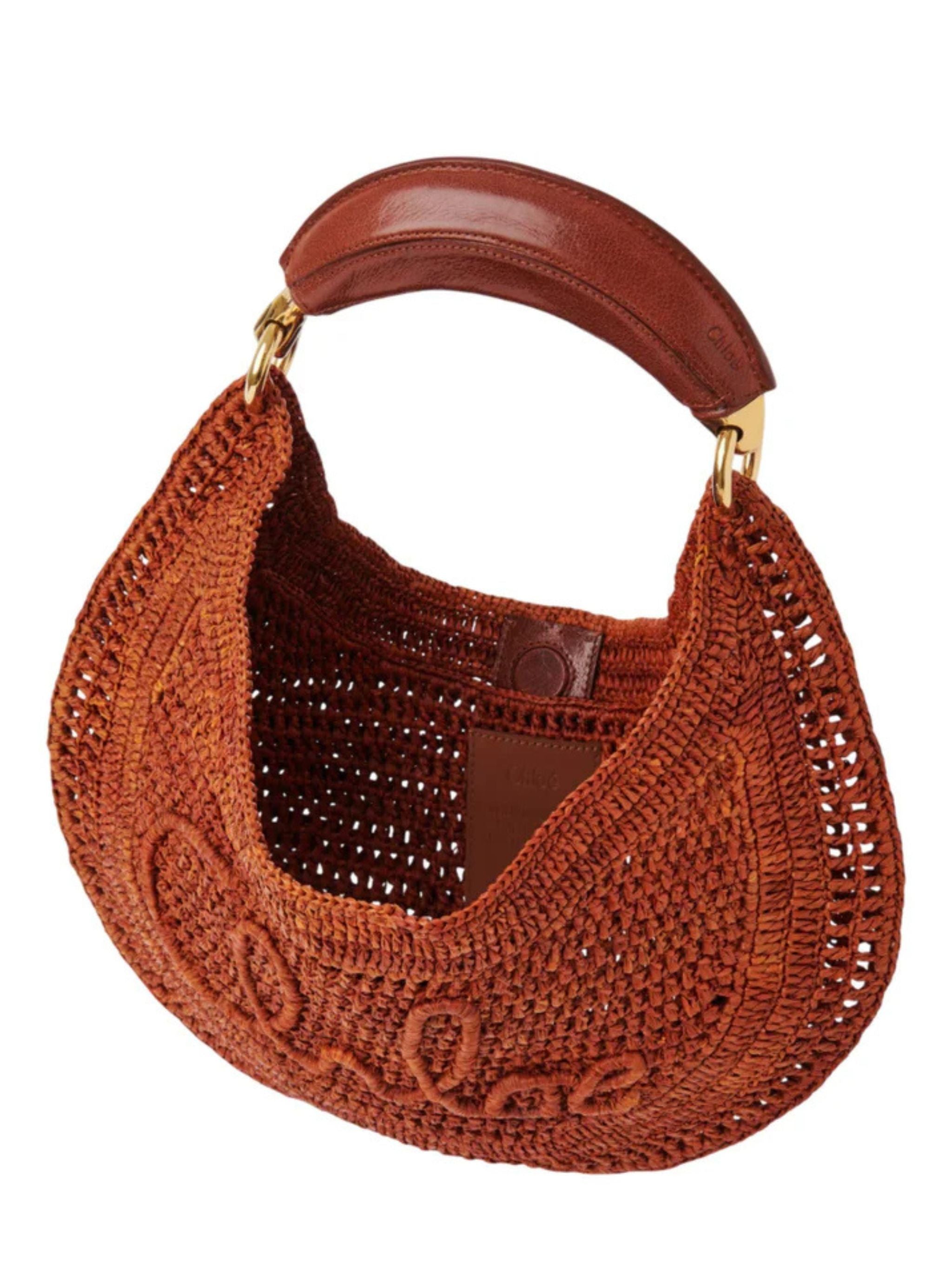 Borsa Hobo Summer Banana in rafia - Clay Brown