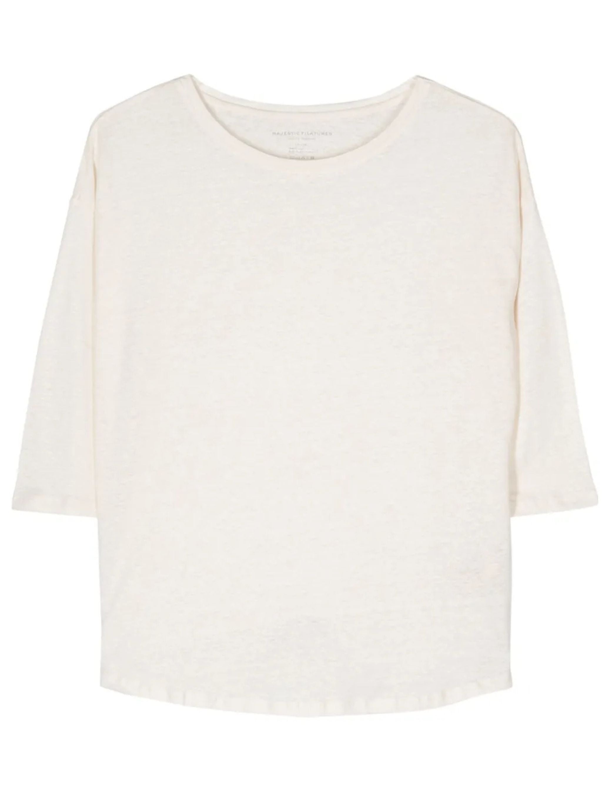 T-shirt con scollo a barca Cream