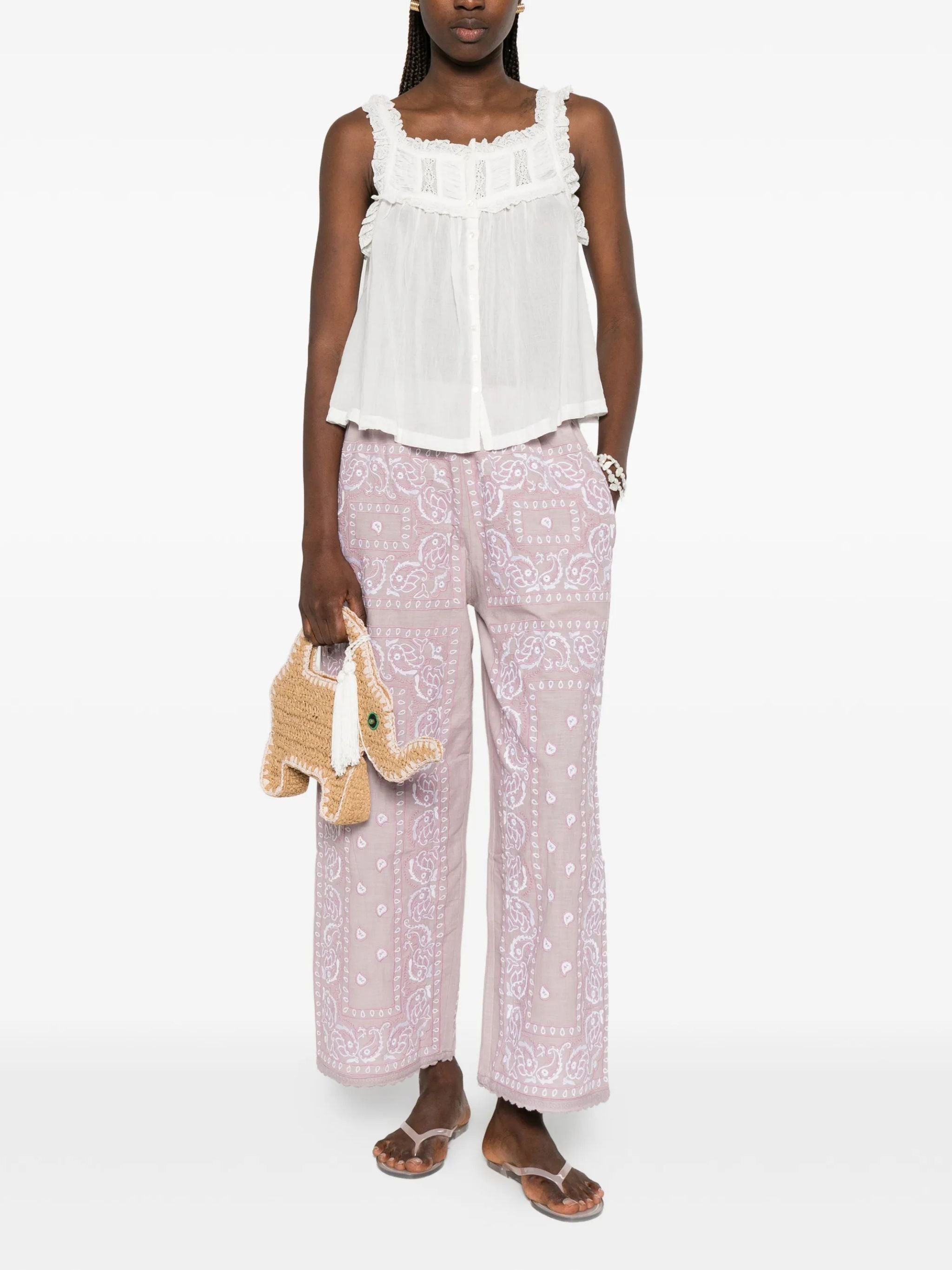 Pantalone Bandana a gamba larga Lavander
