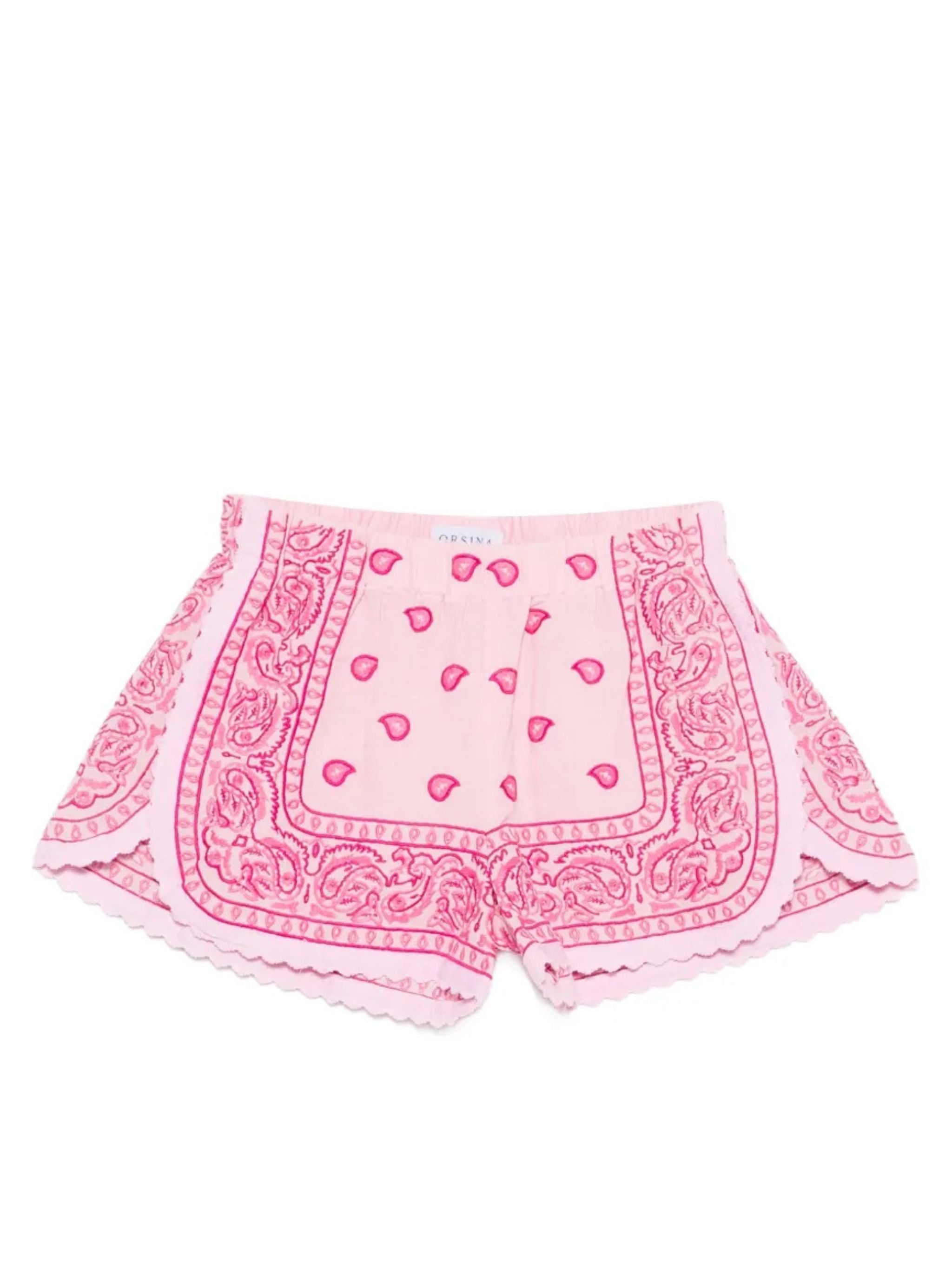 Shorts stampa bandana rosa