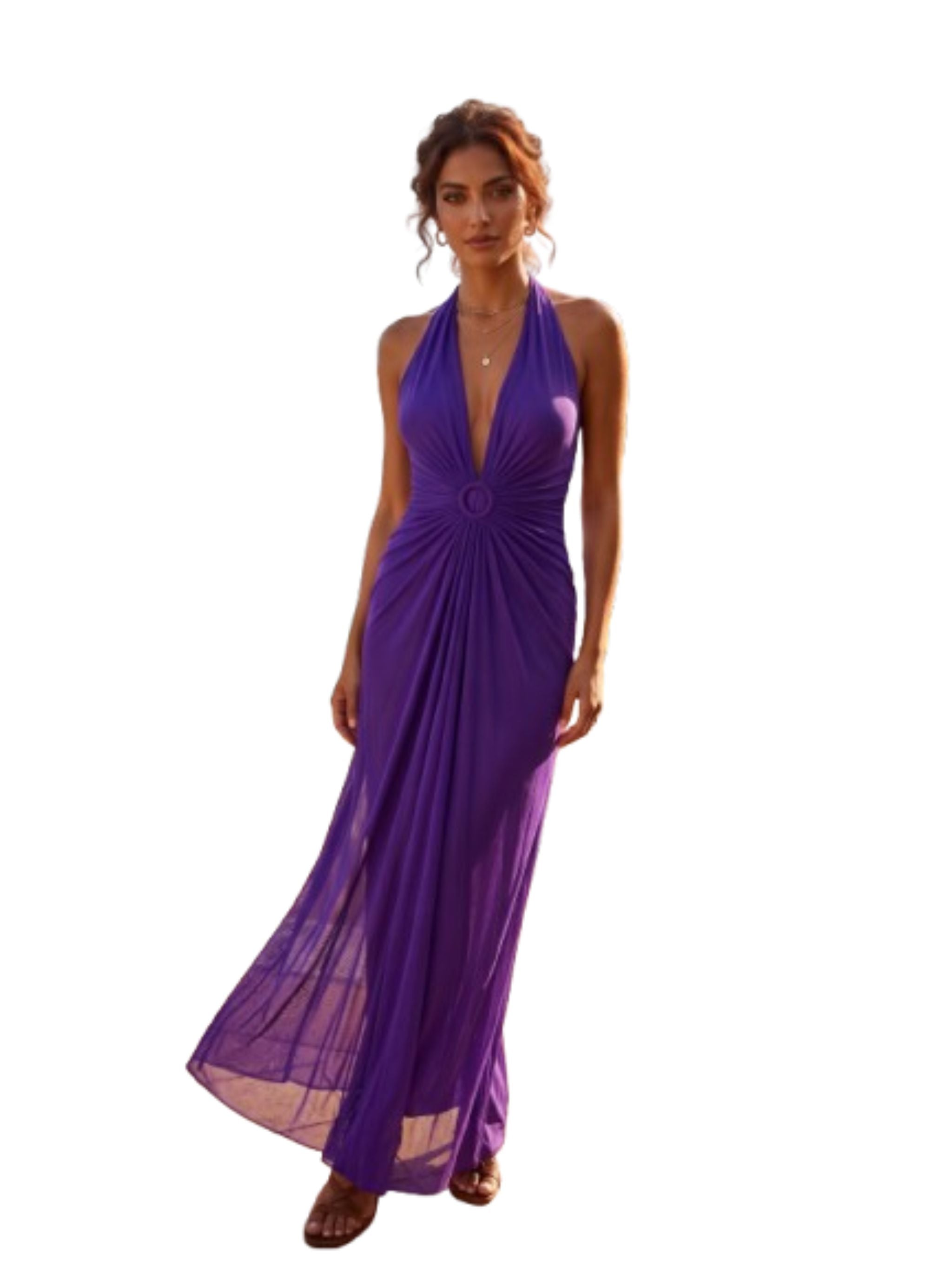 Copricostume con scollo all`americana Viola