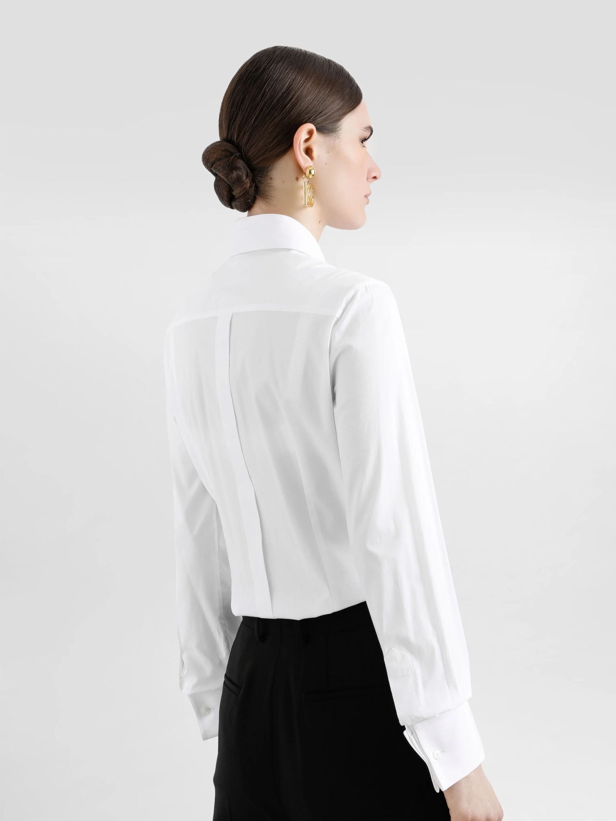 Camicia smoking in popeline stretch