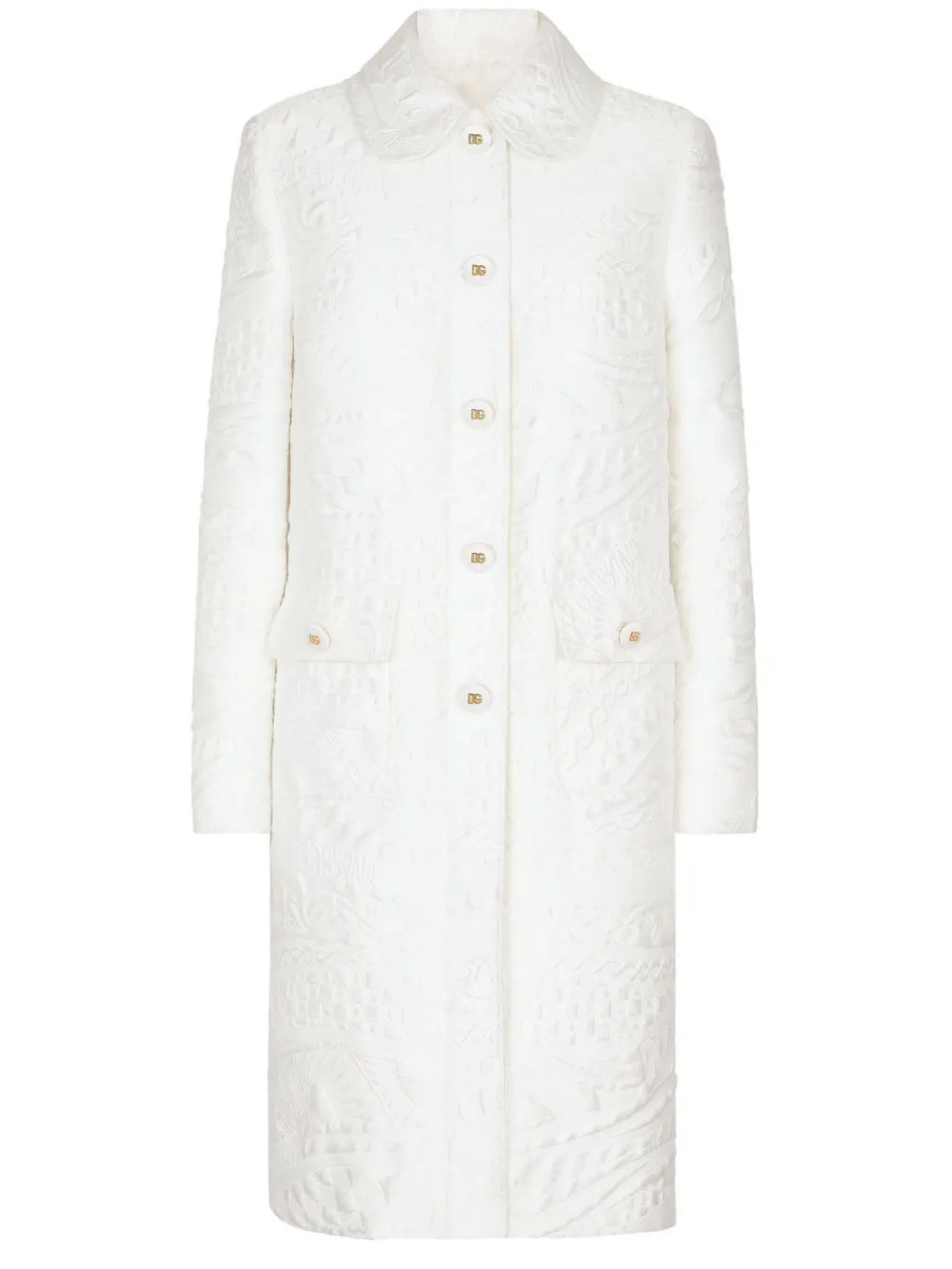 Cappotto motivo Floreale bianco