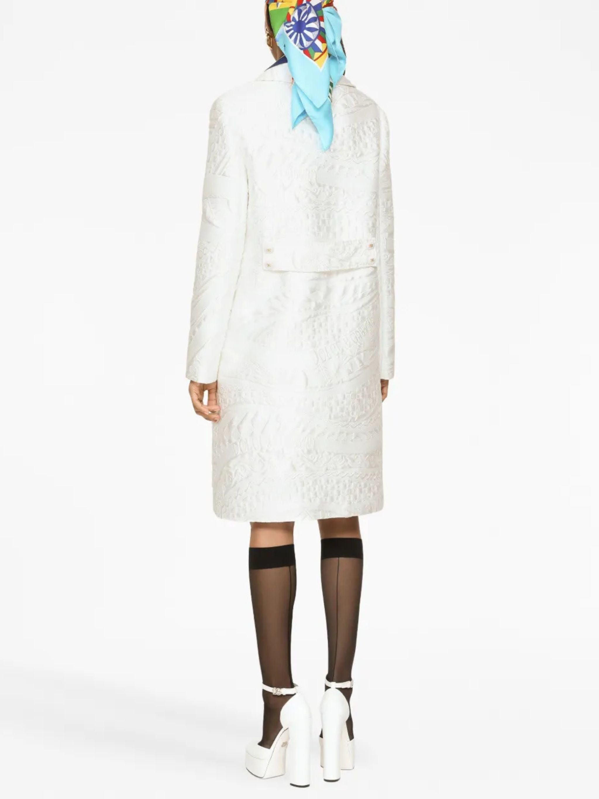 Cappotto motivo Floreale bianco