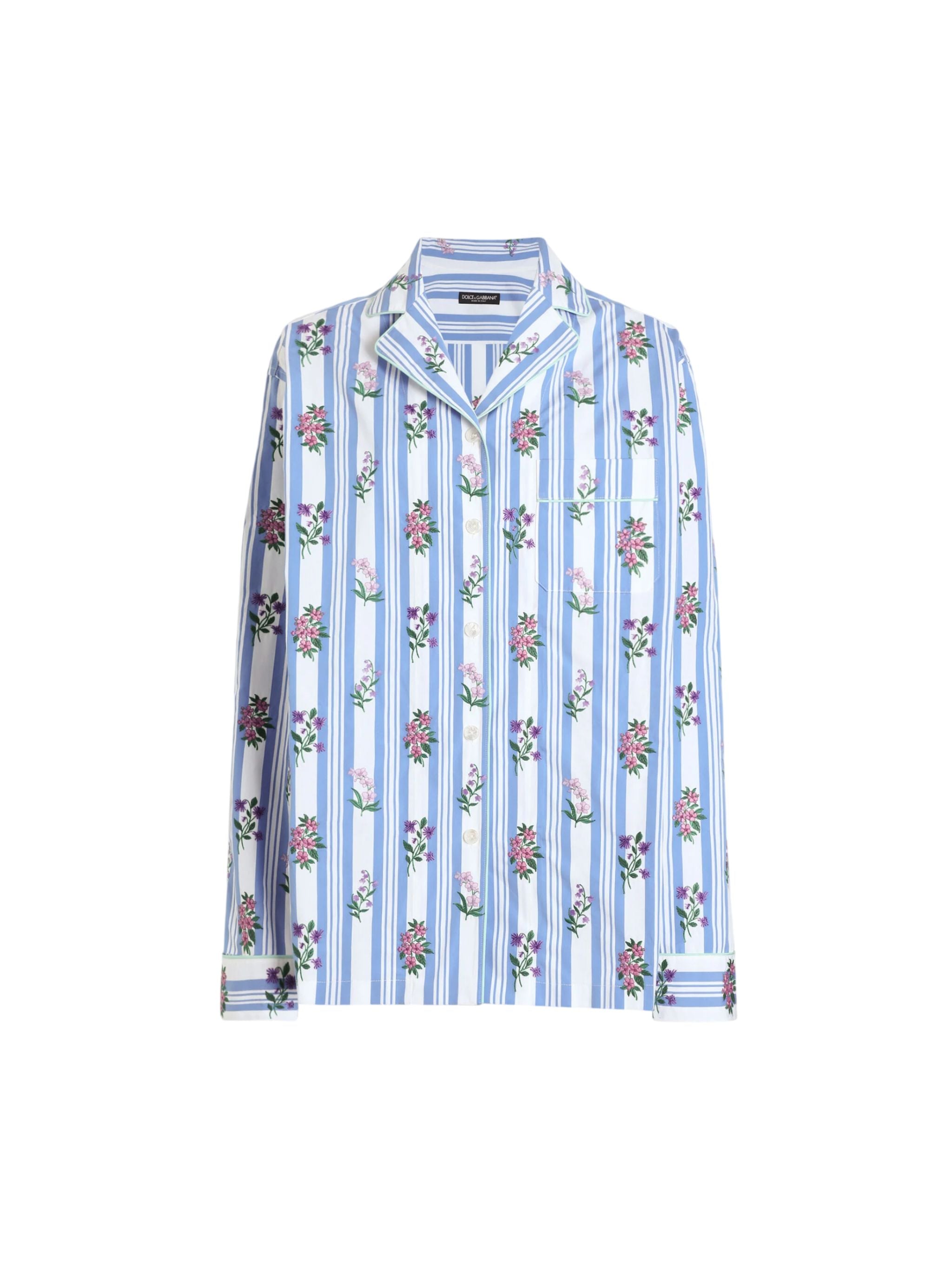 Poplin shirt with flower embroidery