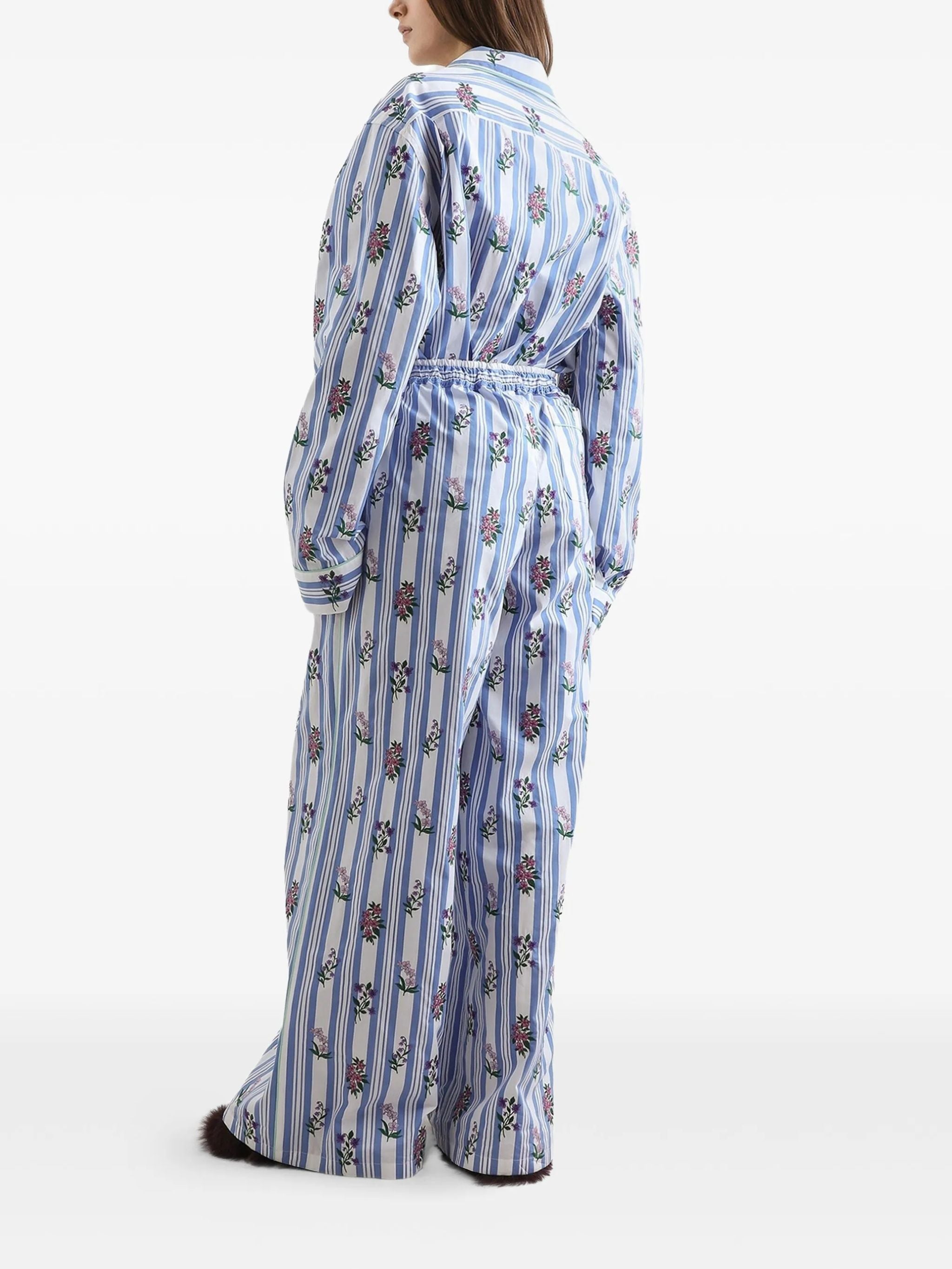 Pantaloni con ricamo a fiori