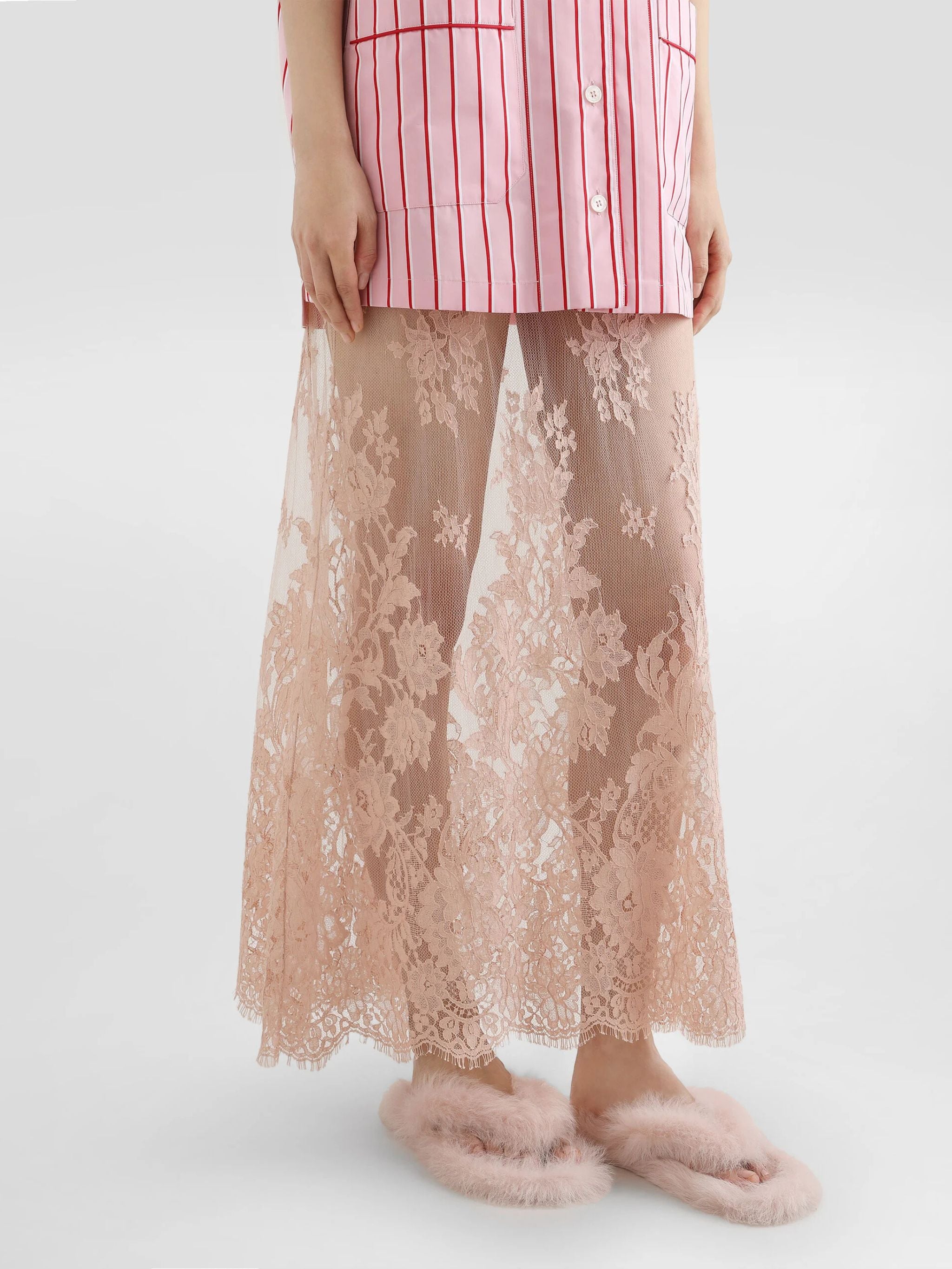 Chantilly lace midi skirt