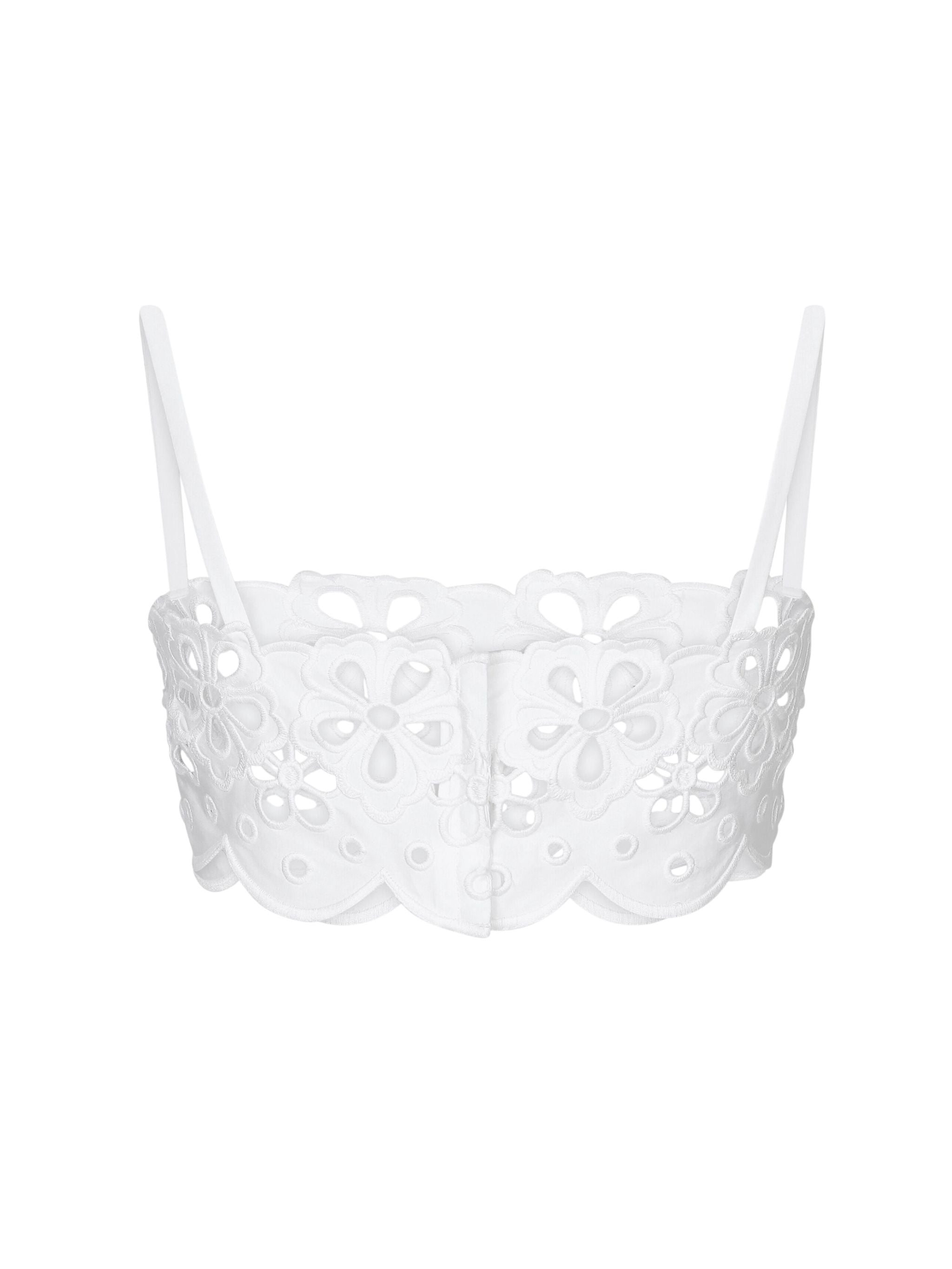 Top in cotone con ricamo cut out