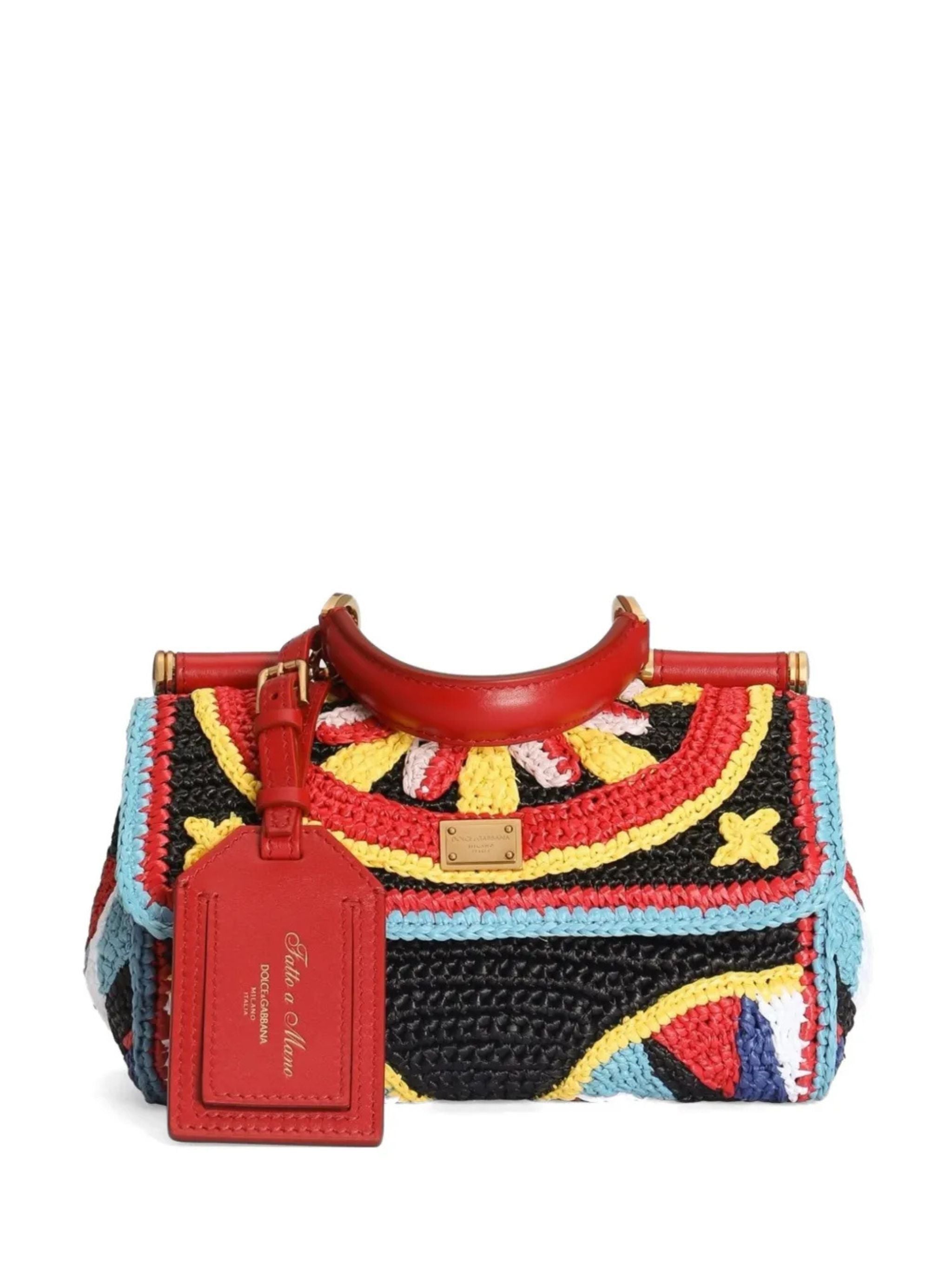 Borsa a mano My Sicily mini in rafia