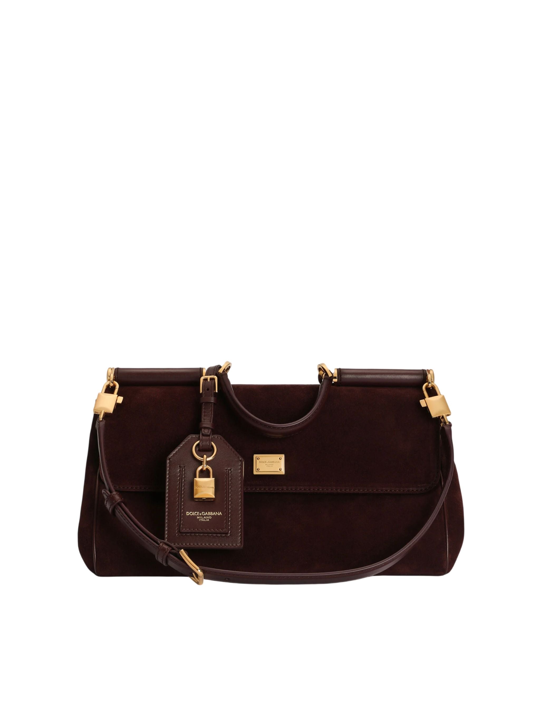 Borsa a mano My Sicily media in suede bordeaux