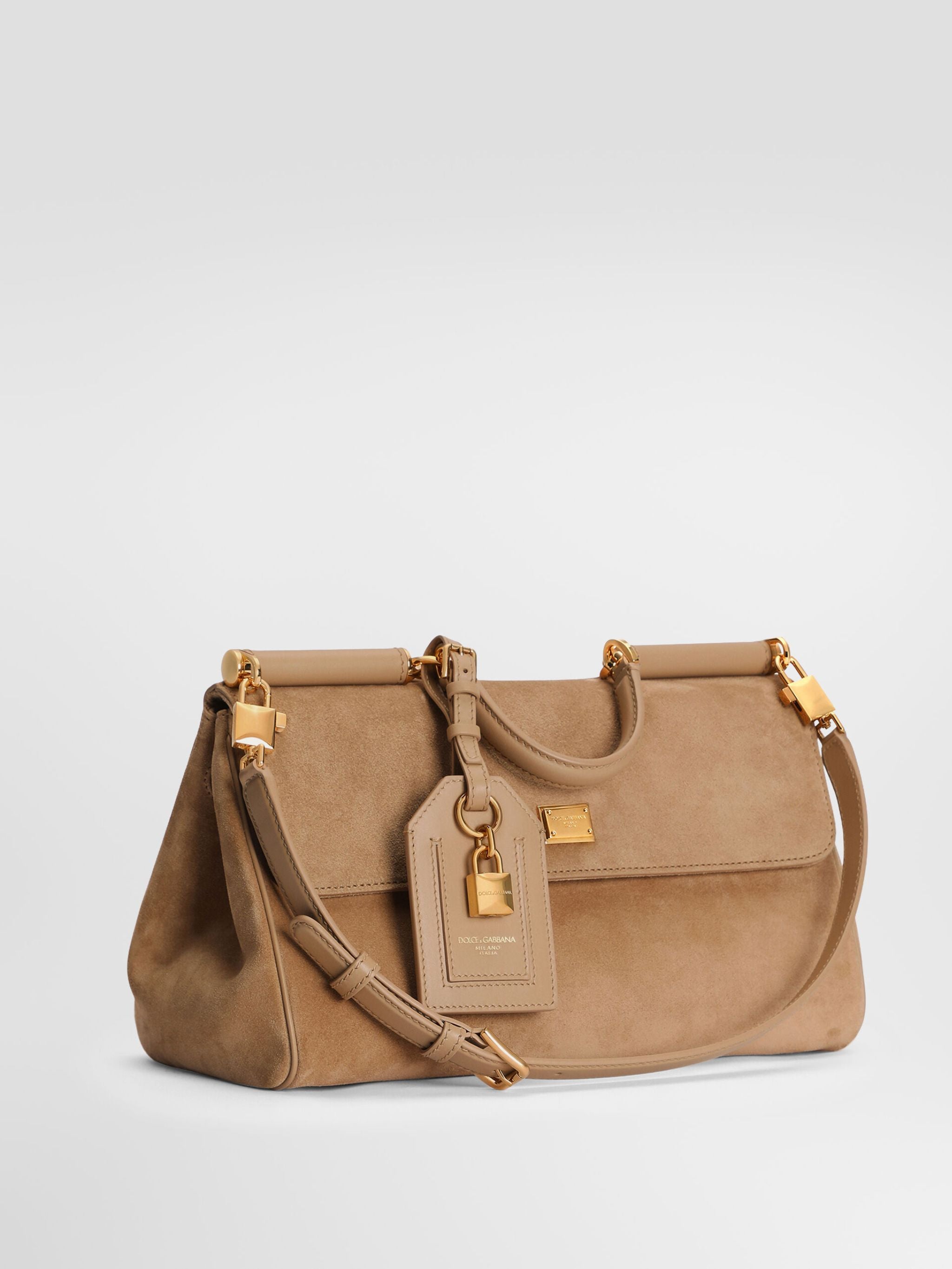 Borsa a mano My Sicily media in suede caramello
