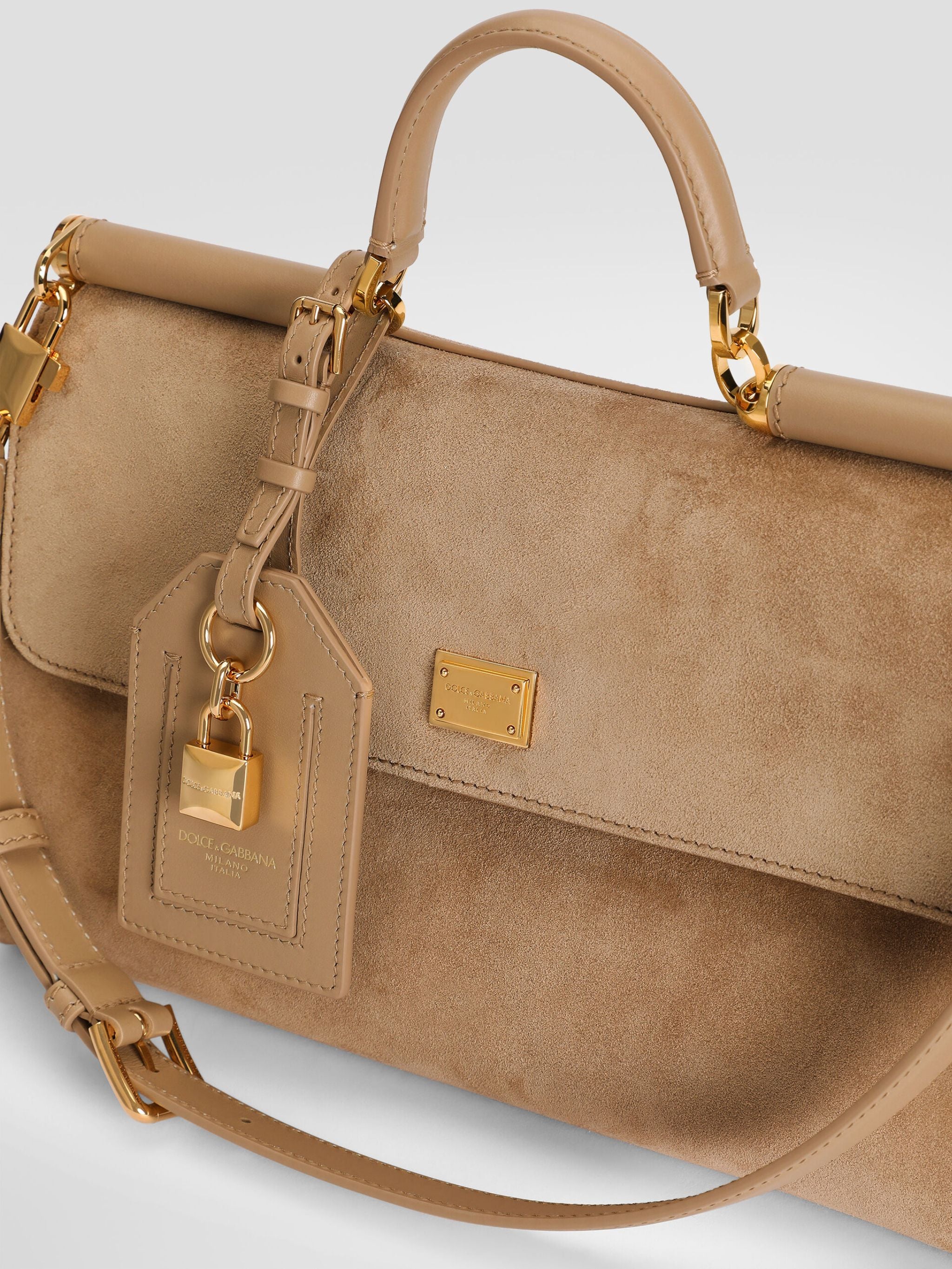 Borsa a mano My Sicily media in suede caramello