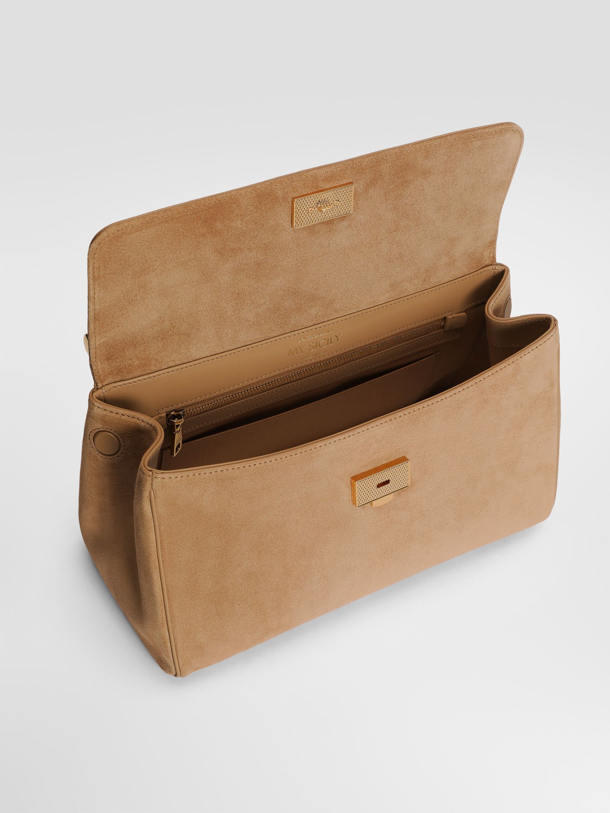 Borsa a mano My Sicily media in suede caramello