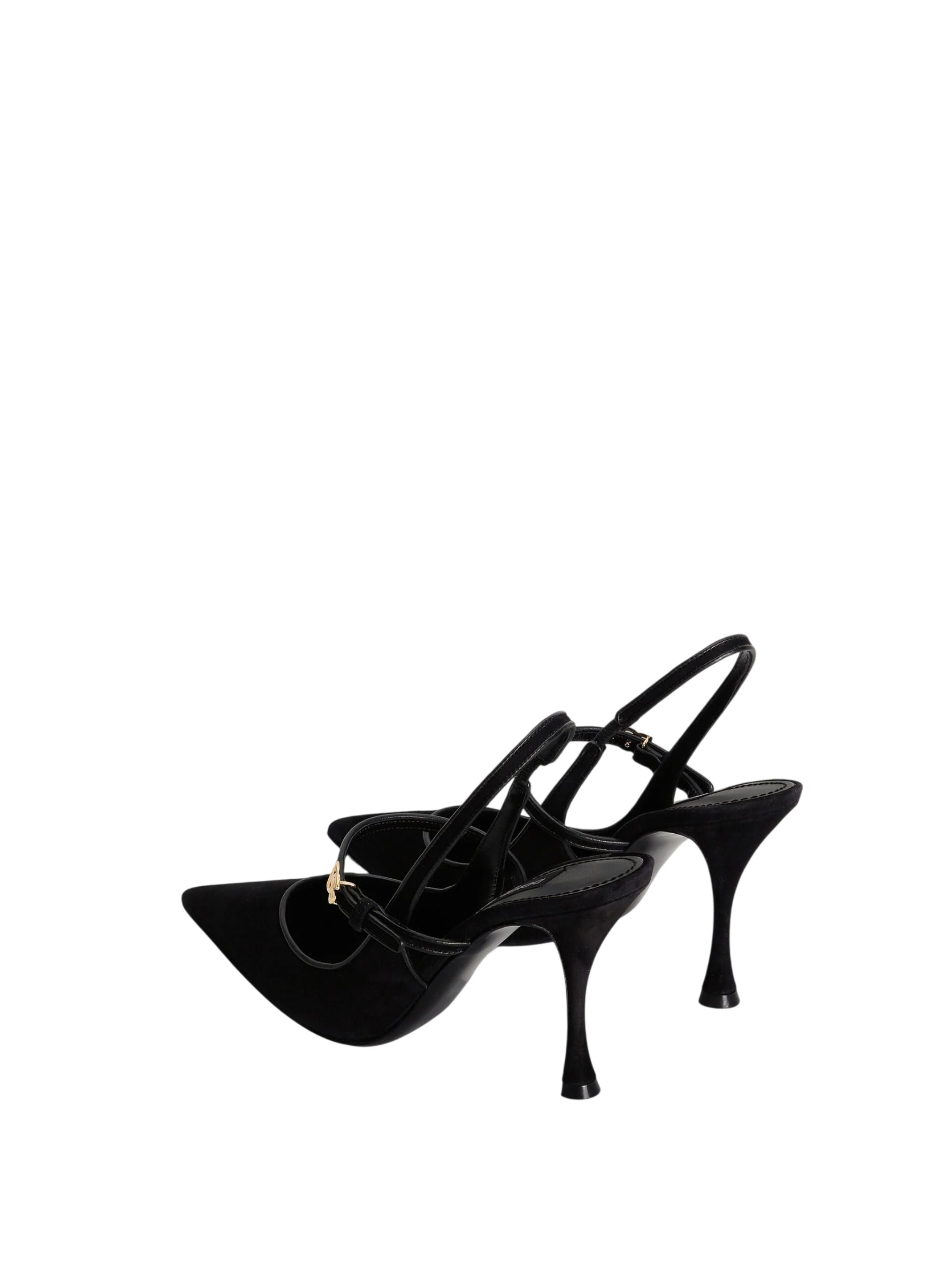 Suede and nappa leather slingback