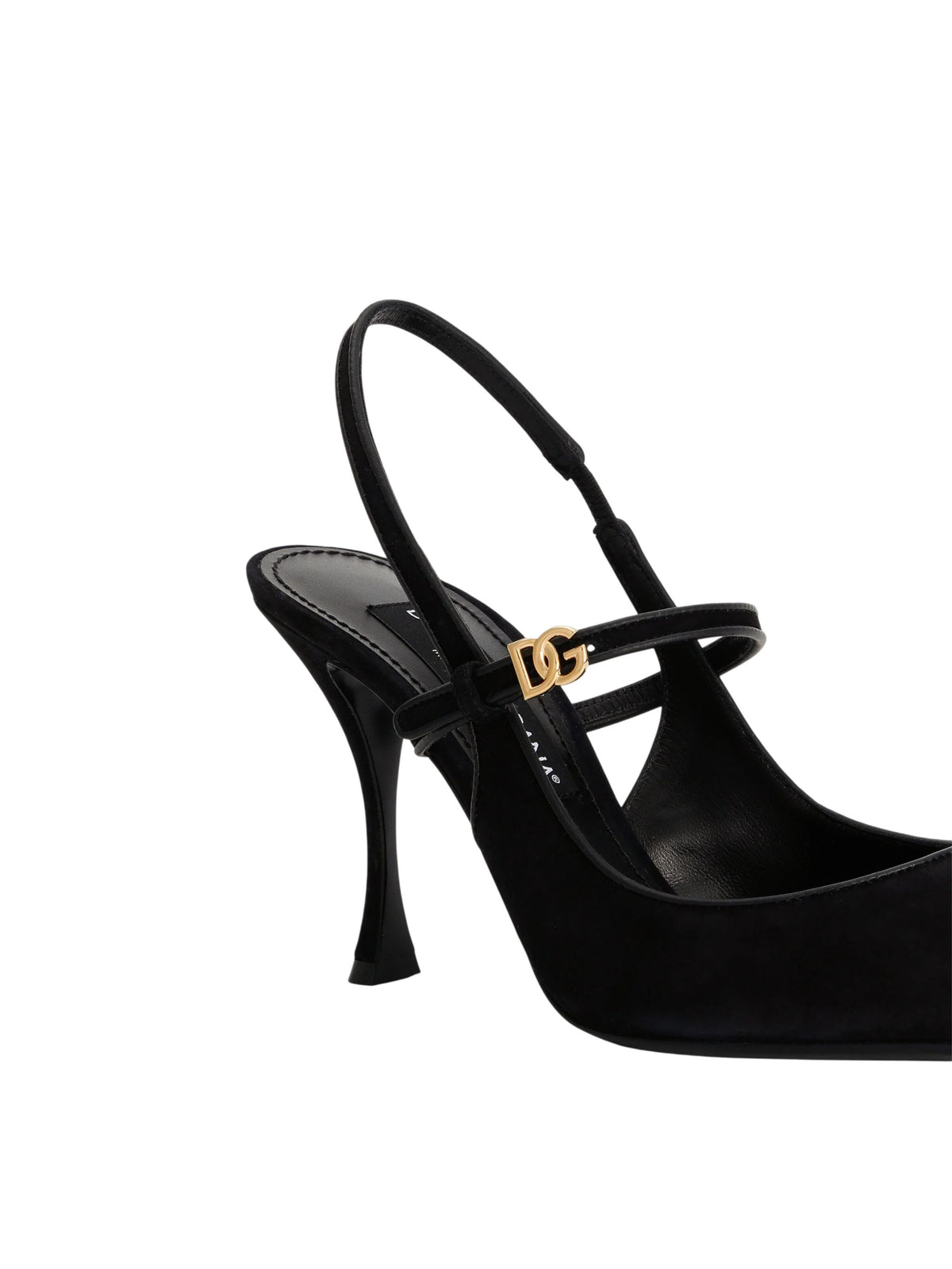 Suede and nappa leather slingback