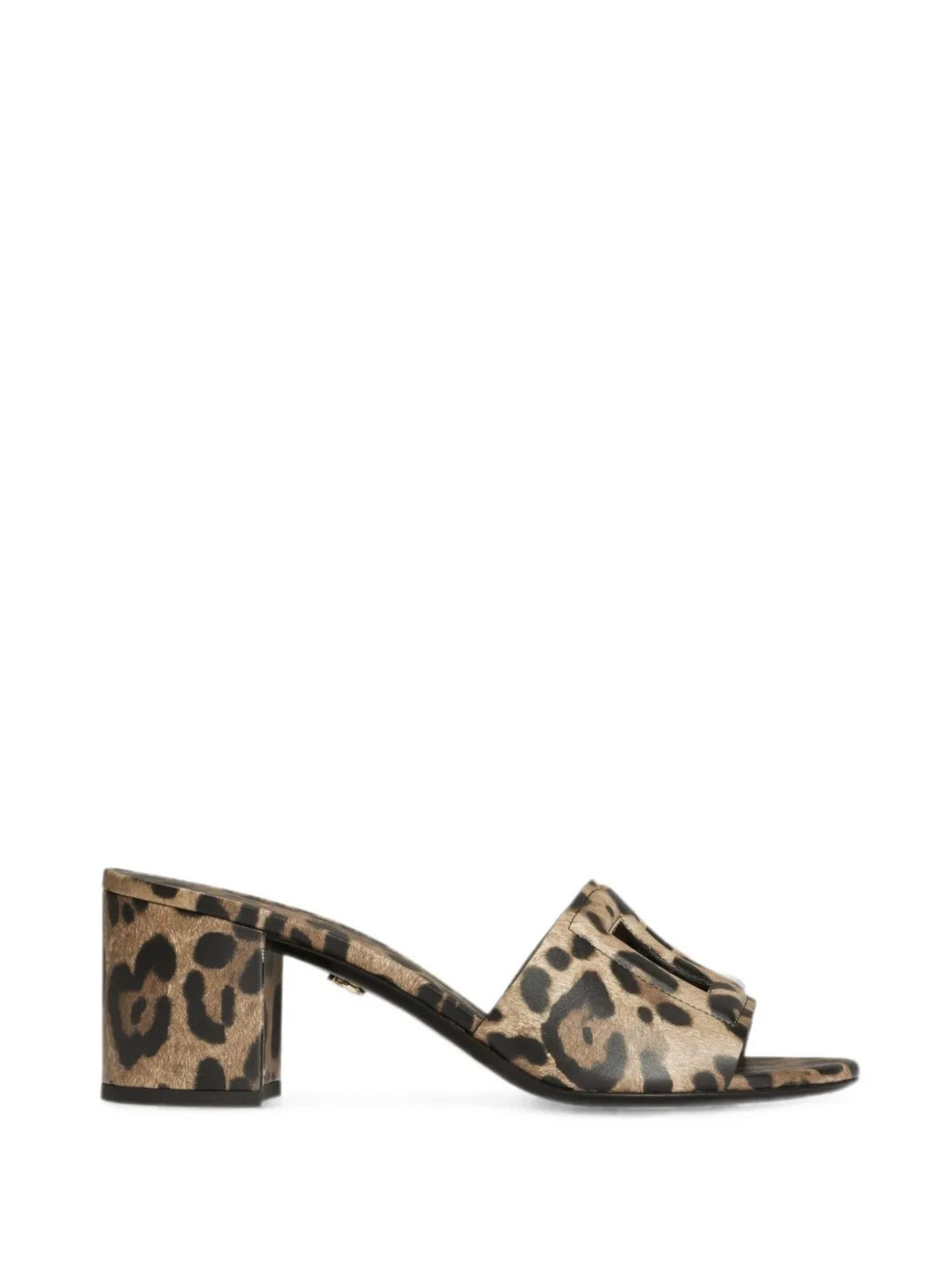 Mules in pelle di vitello con stampa