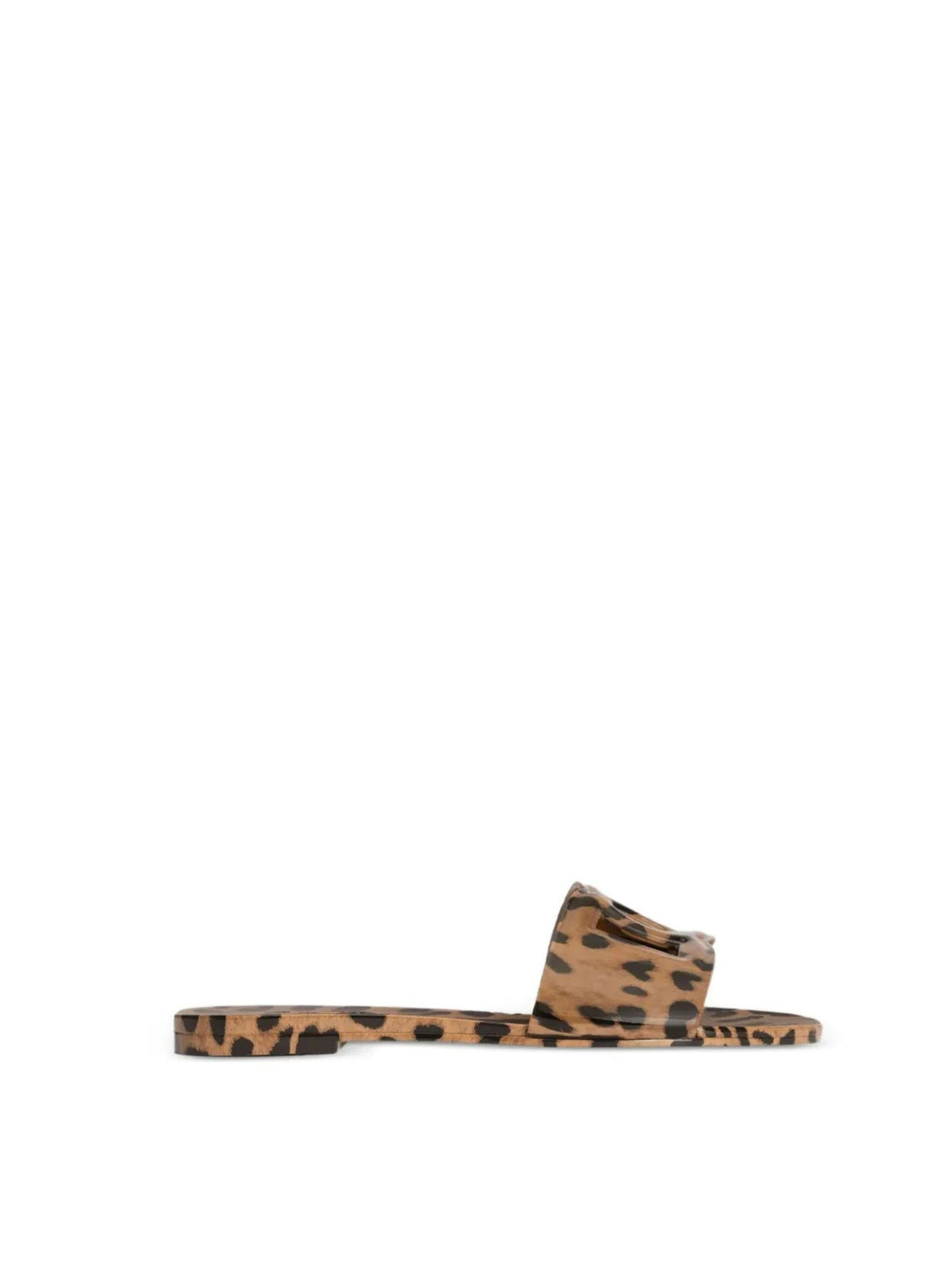 Slide beachwear in gomma stampa leo