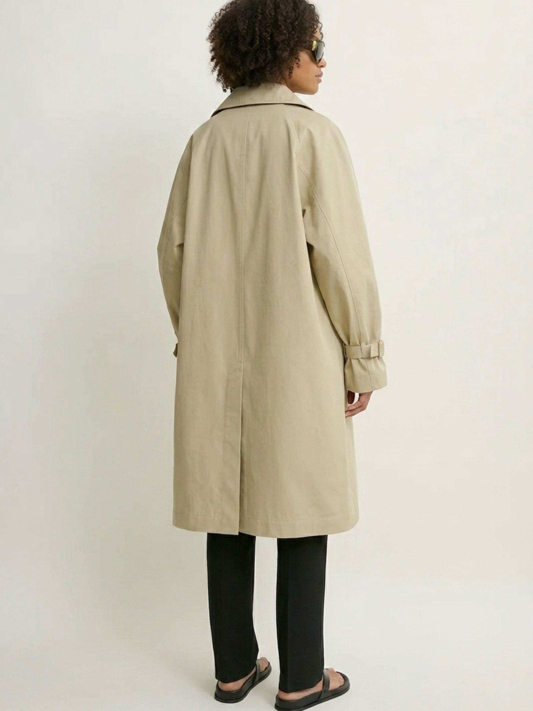 Trench oversize beige in cotone