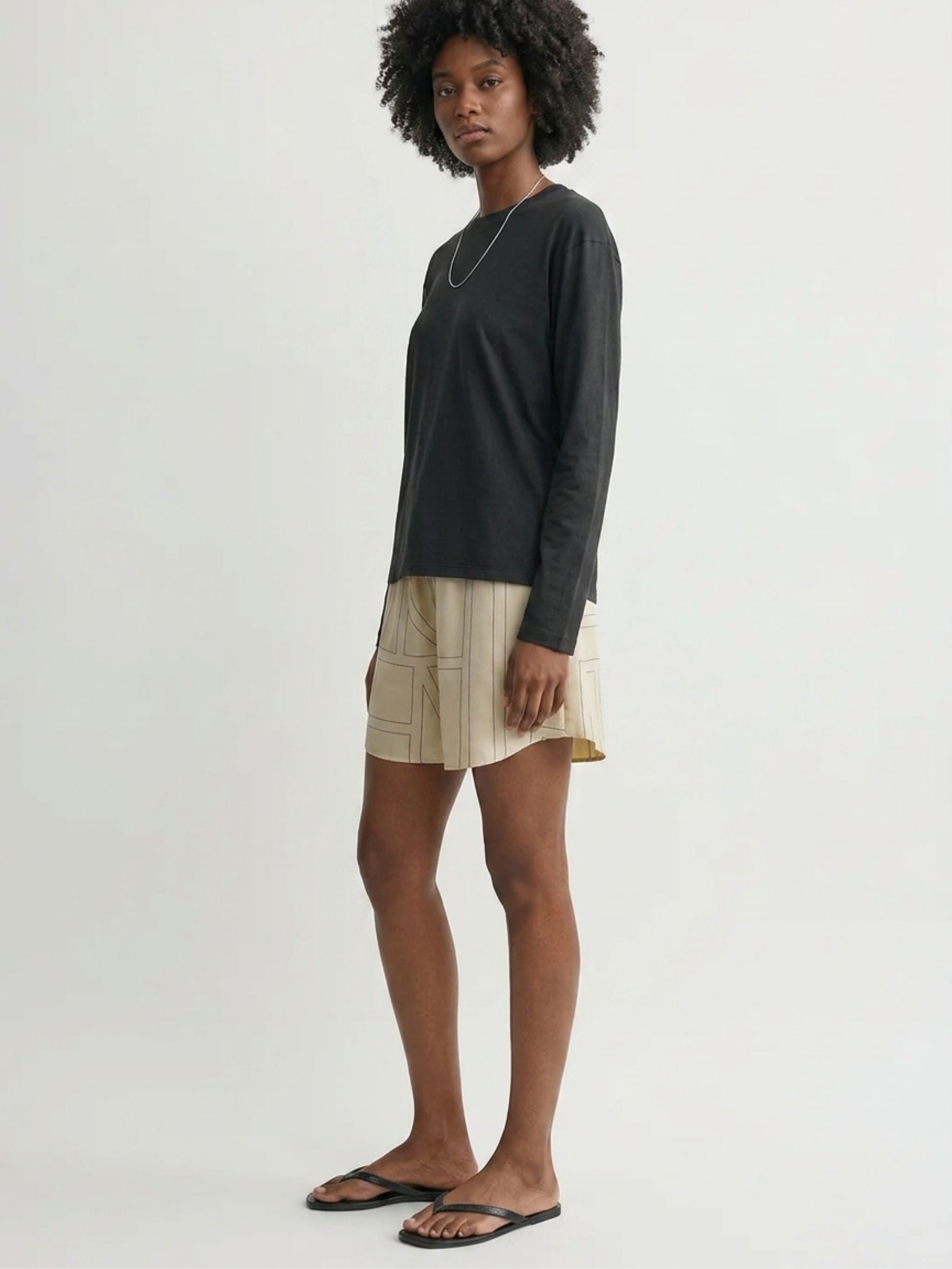 MONOGRAM SILK PJ SHORTS