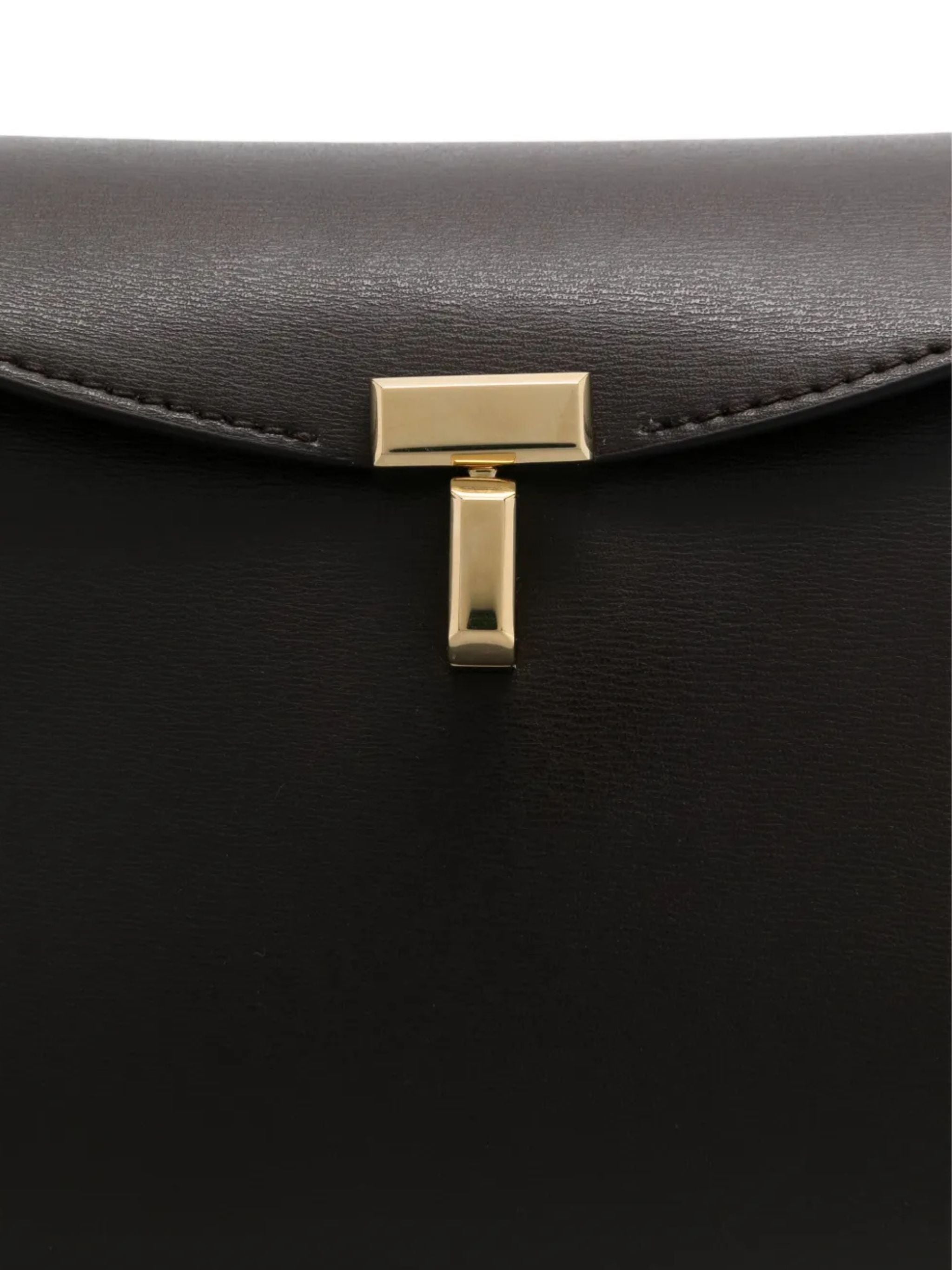 T LOCK LEATHER CLUTCH