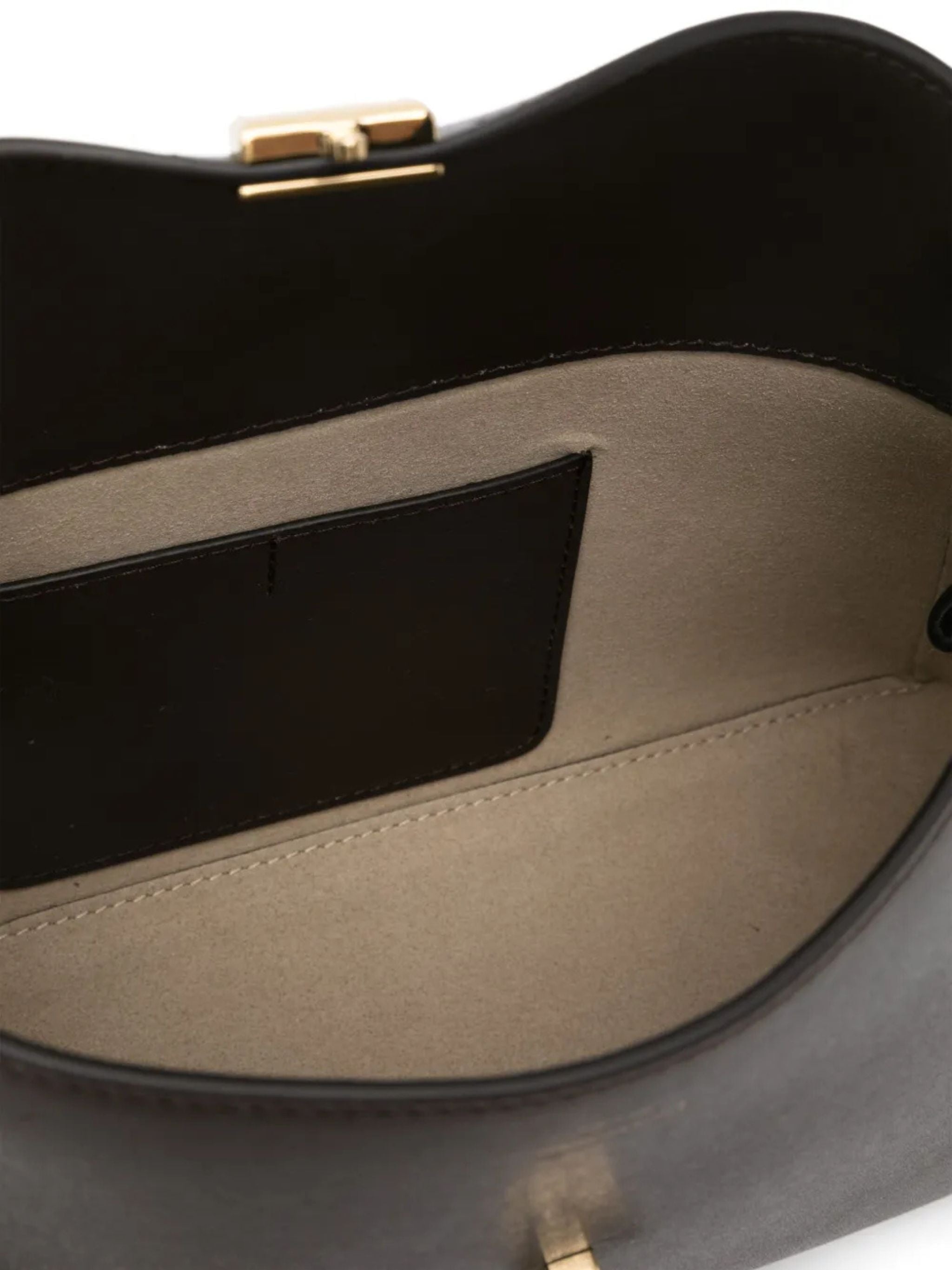 T LOCK LEATHER CLUTCH