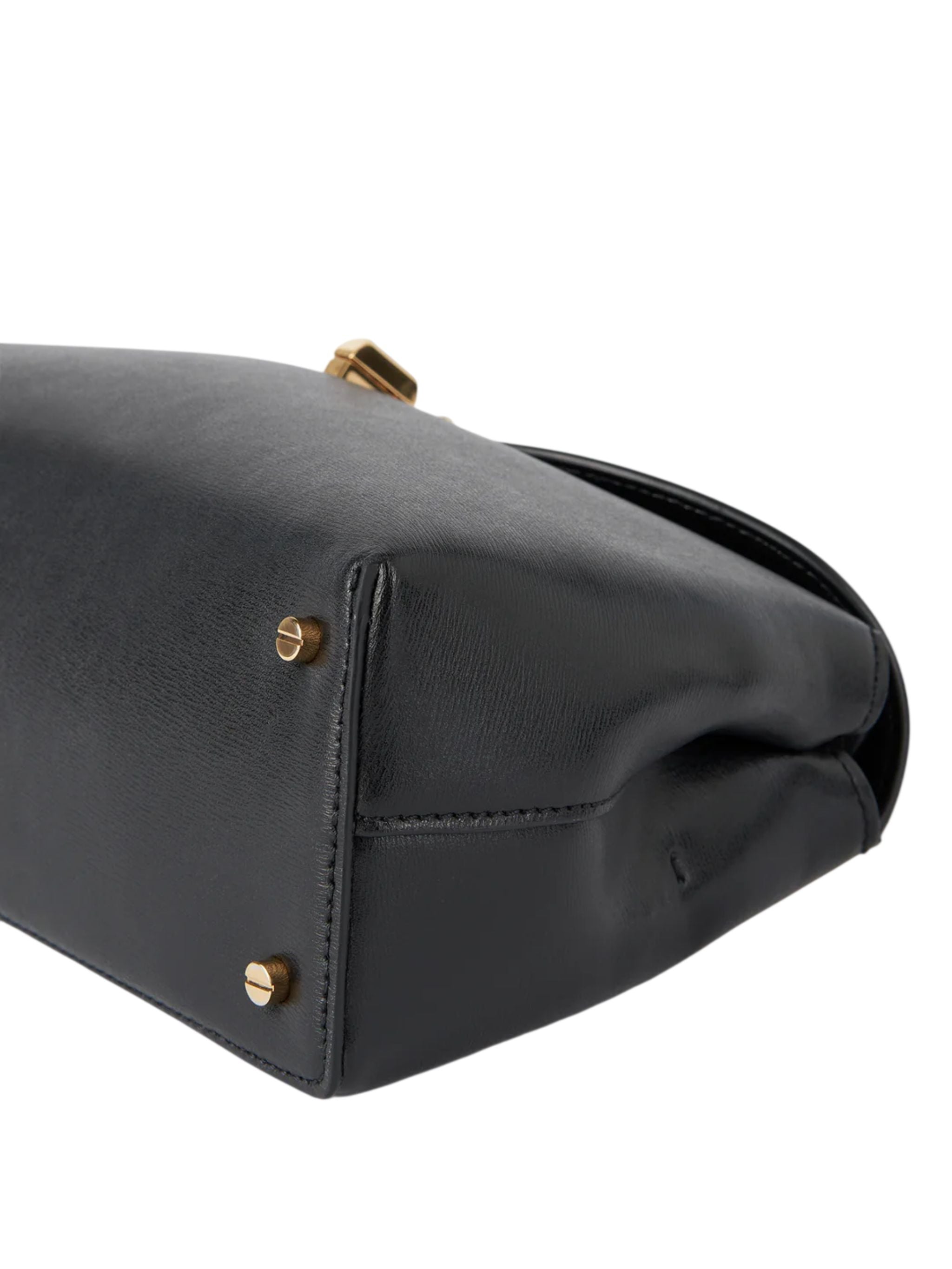 T LOCK LEATHER CLUTCH