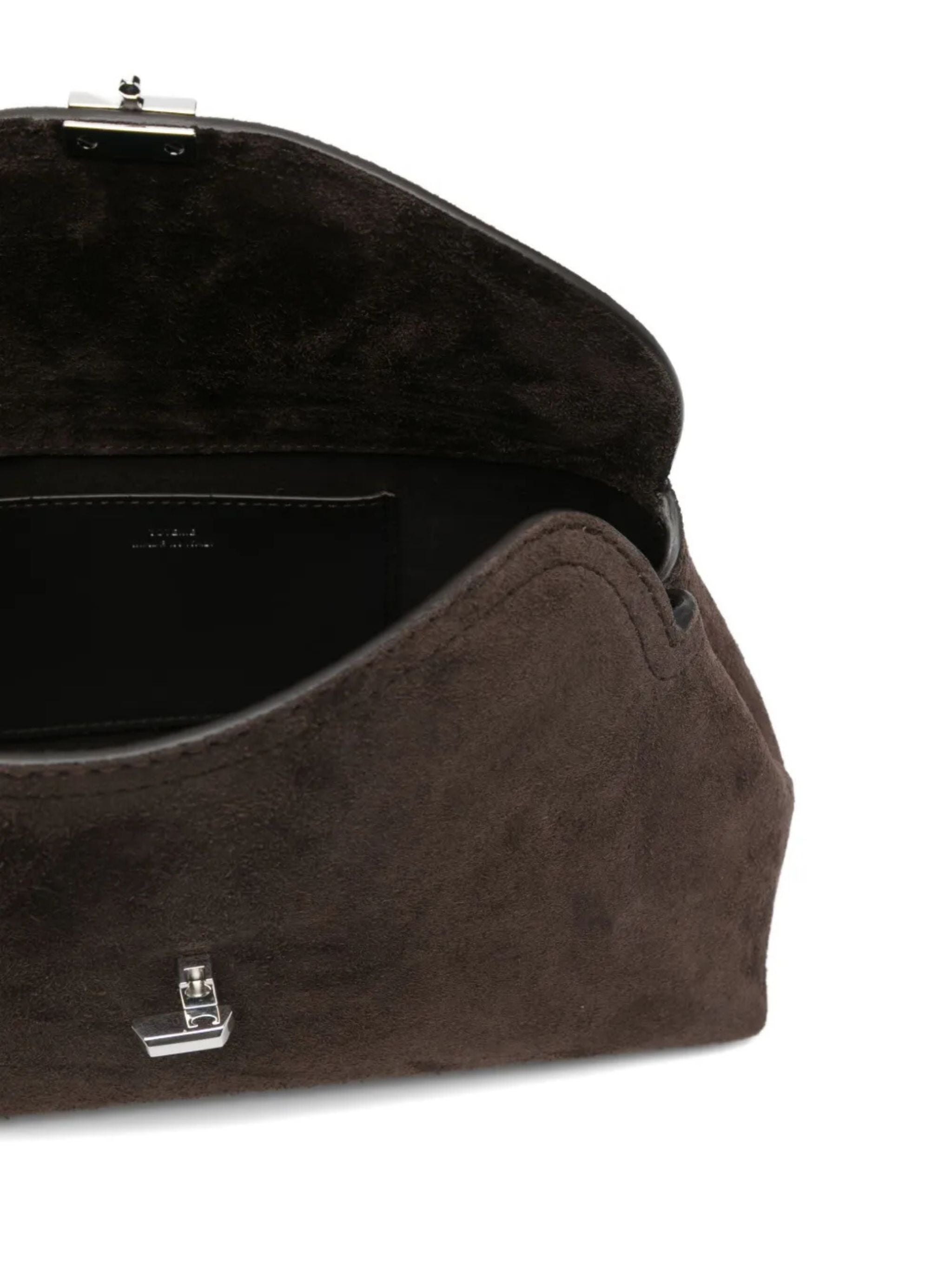 T LOCK SUEDE CLUTCH