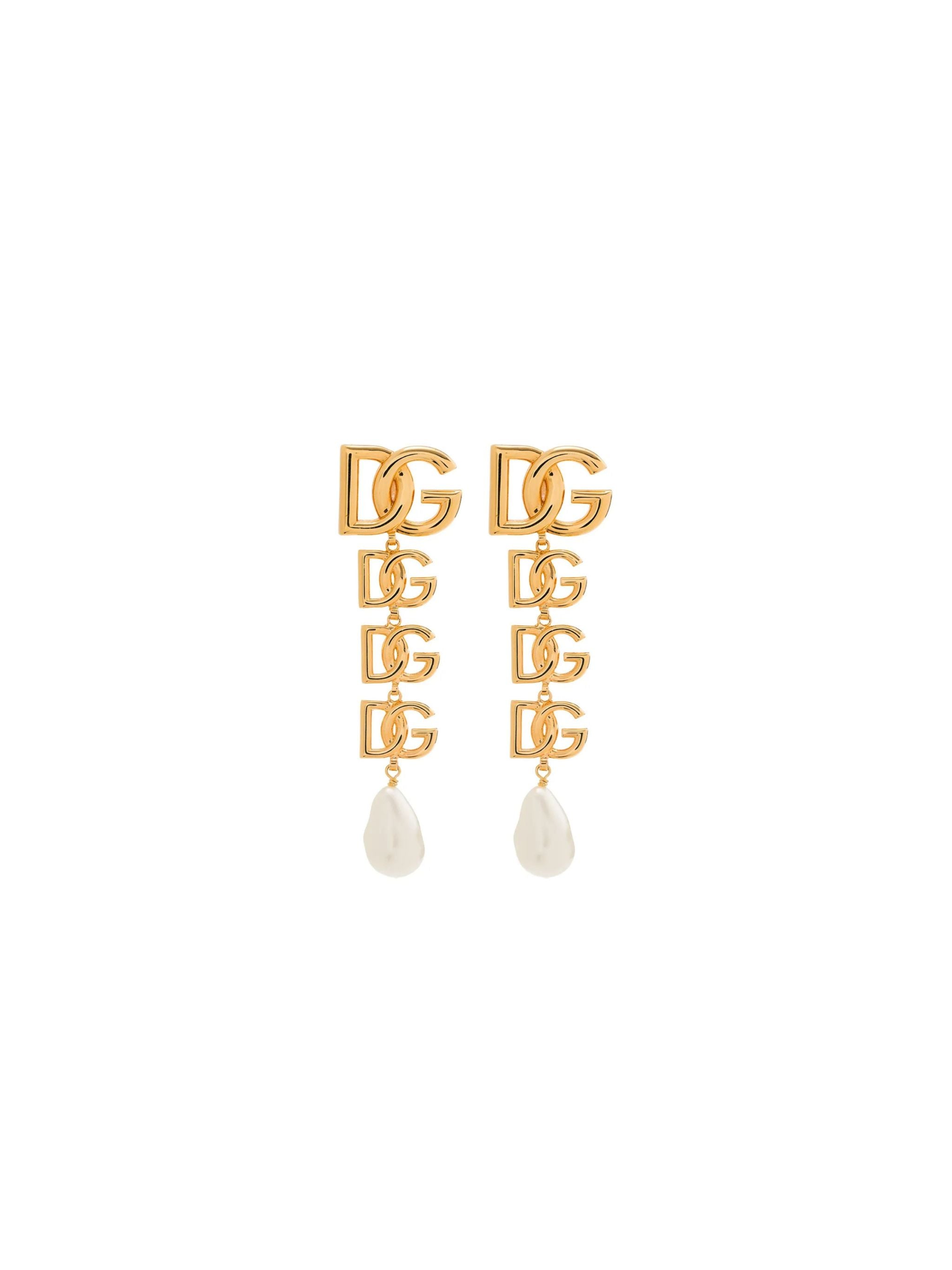 Orecchini con perle DG Logo