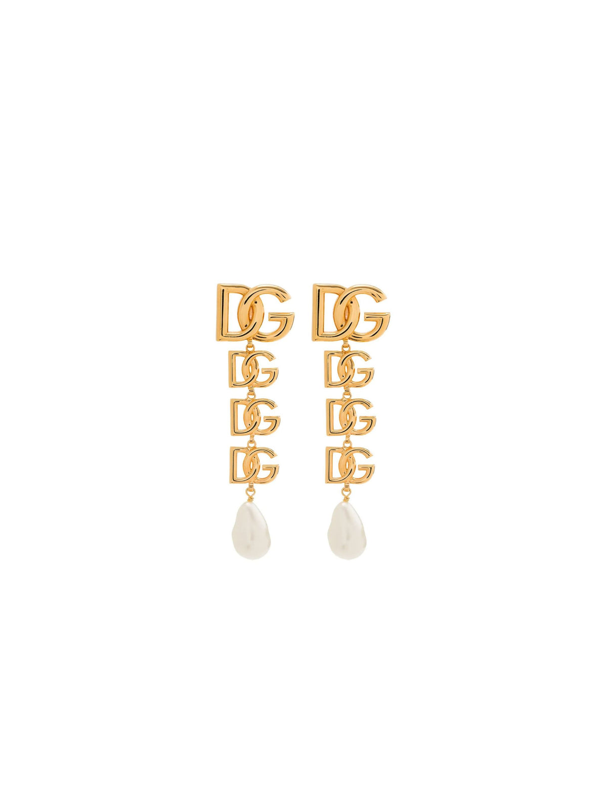 Dolce & Gabbana Clip-On Earrings with Pendant Pearls