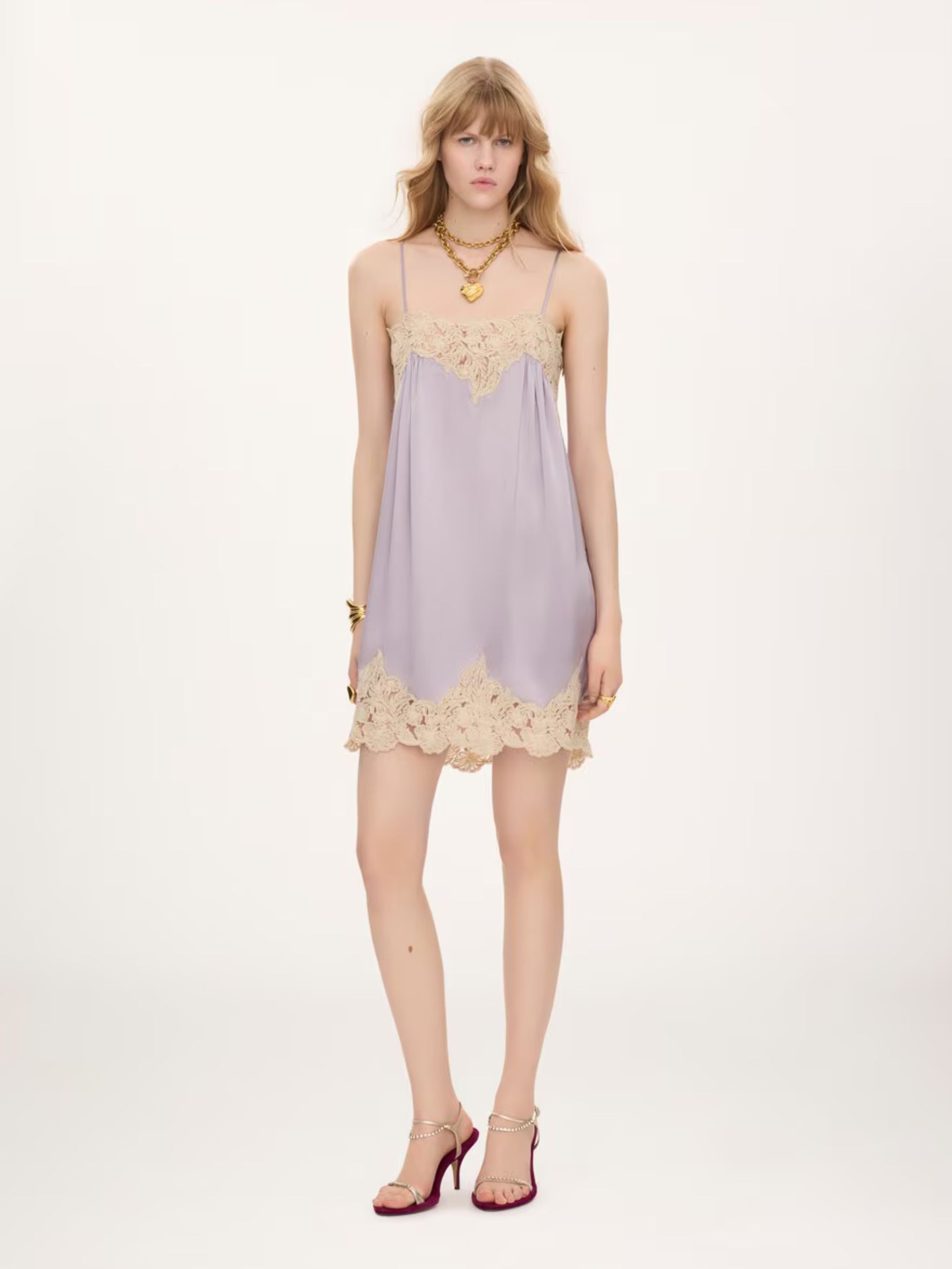 ABITO MINI SATIN PIZZO