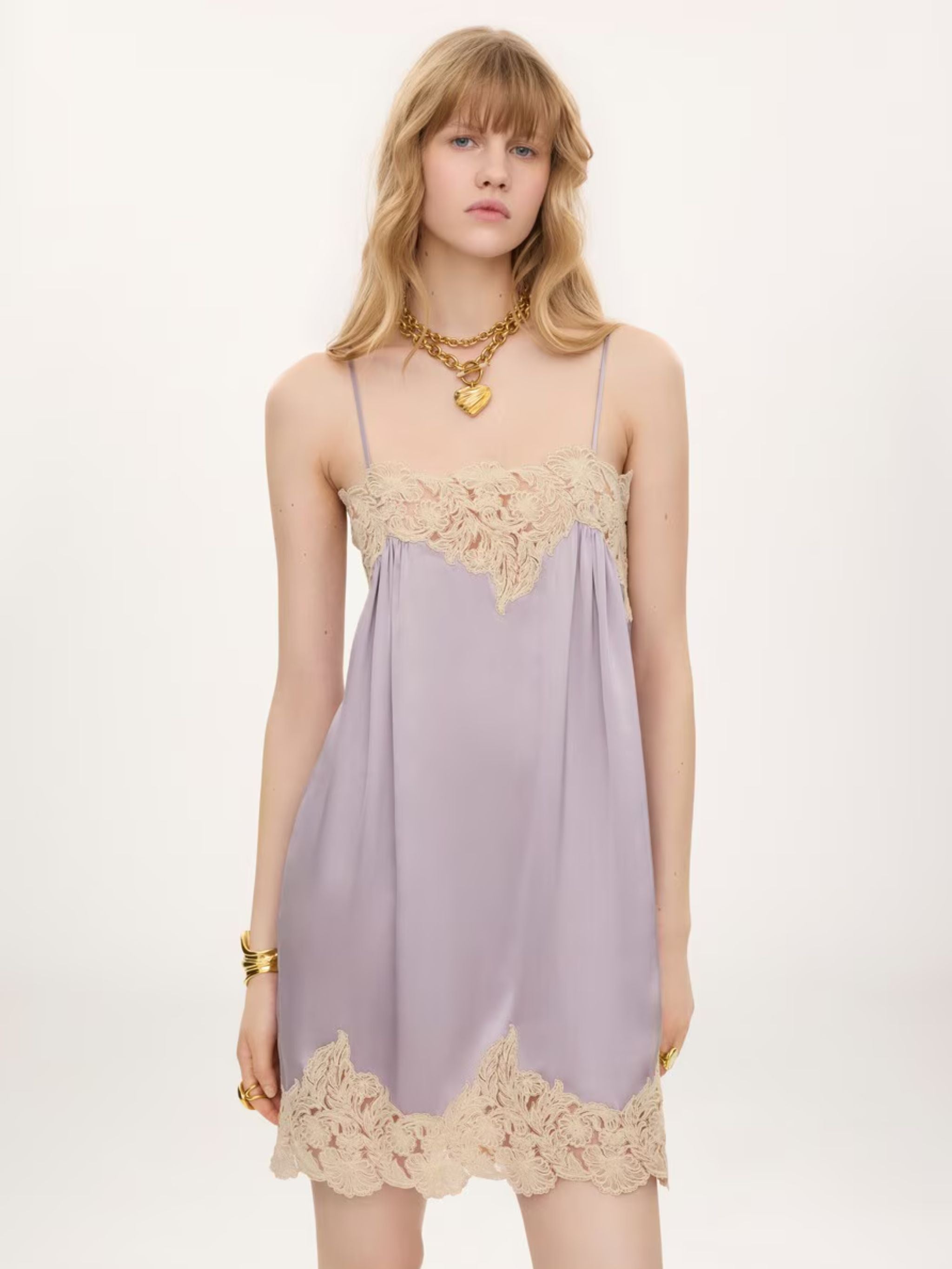 ABITO MINI SATIN PIZZO