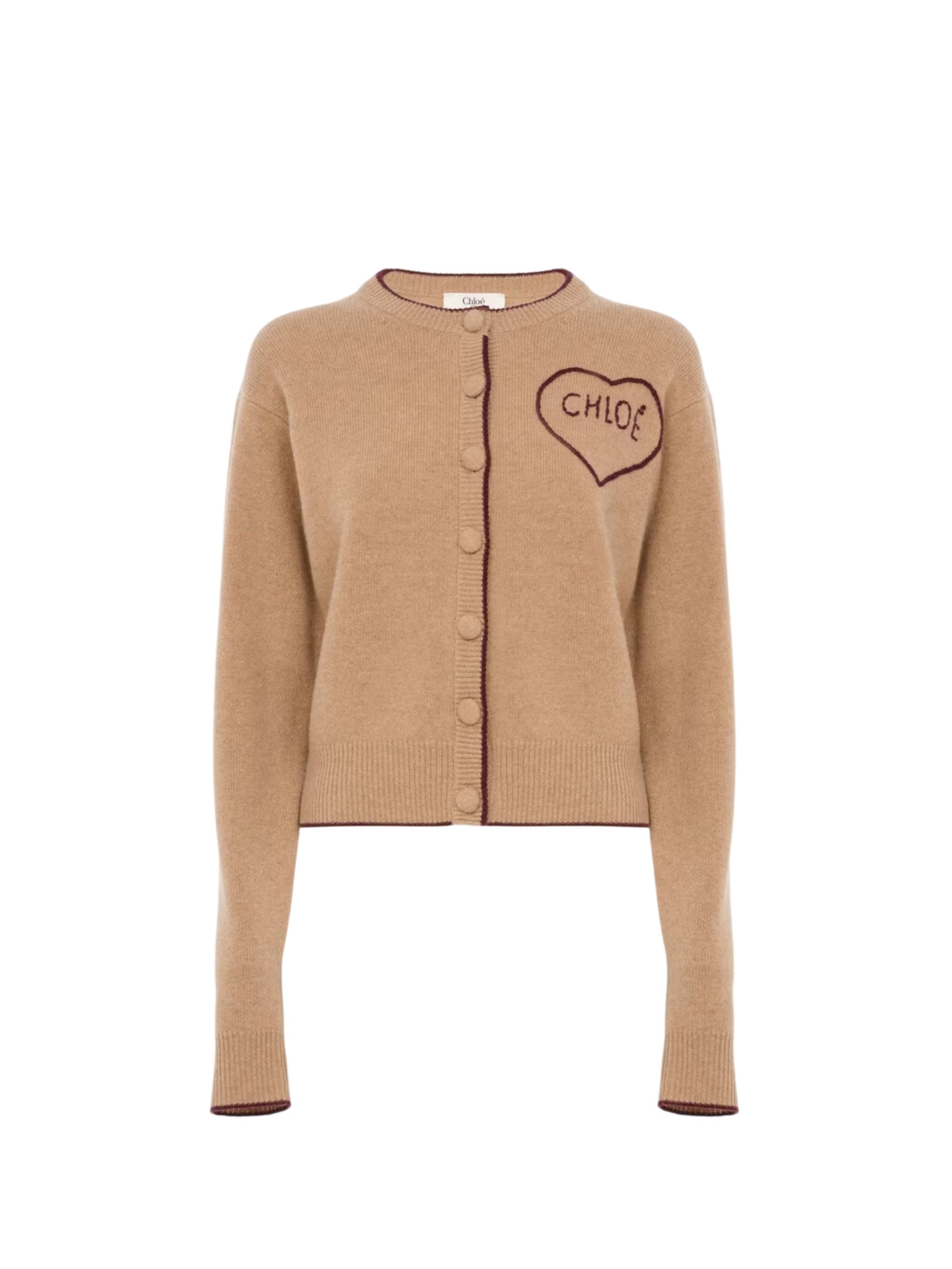 CARDIGAN IN LANA LOGO HEART