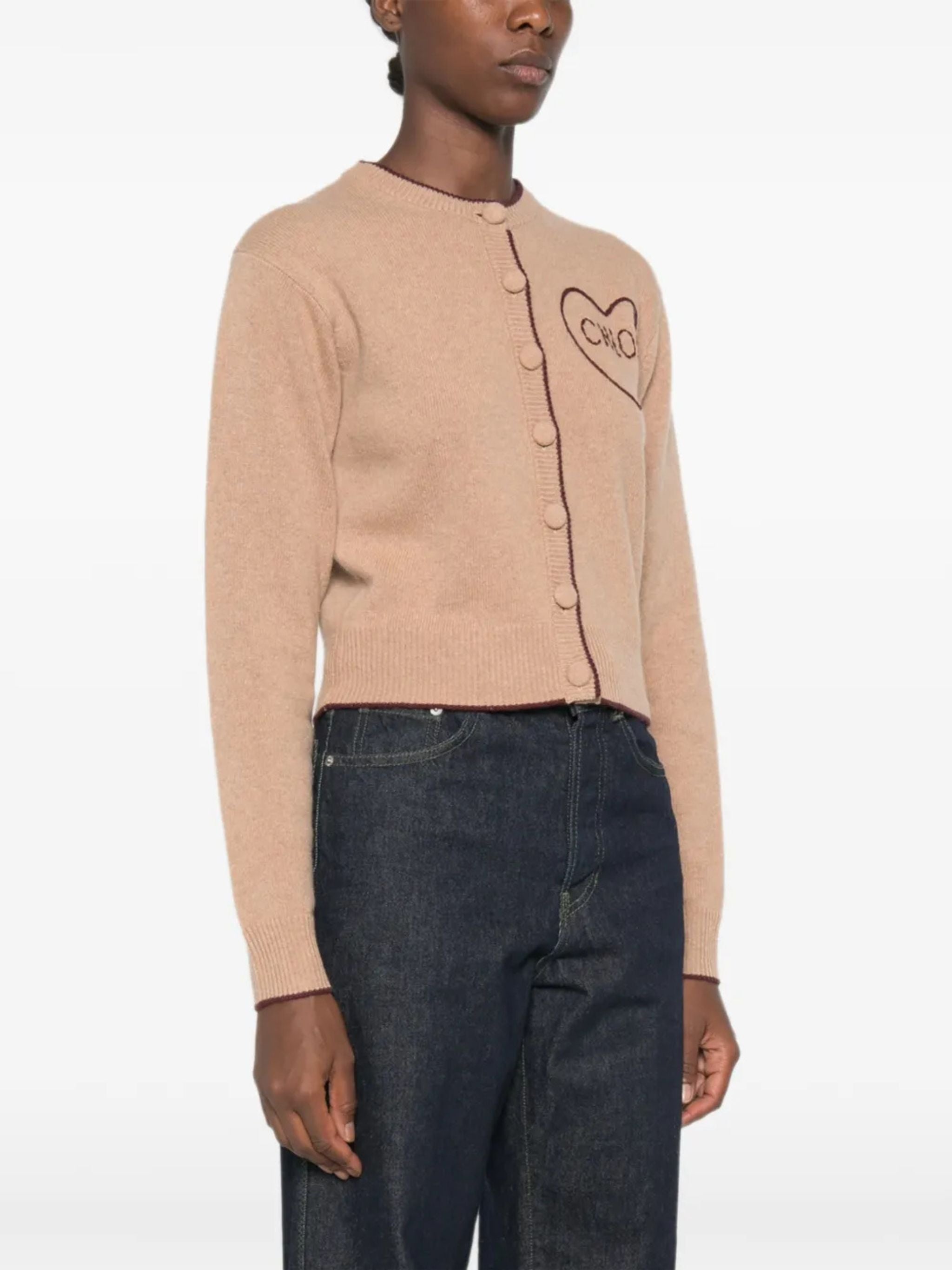 CARDIGAN IN LANA LOGO HEART