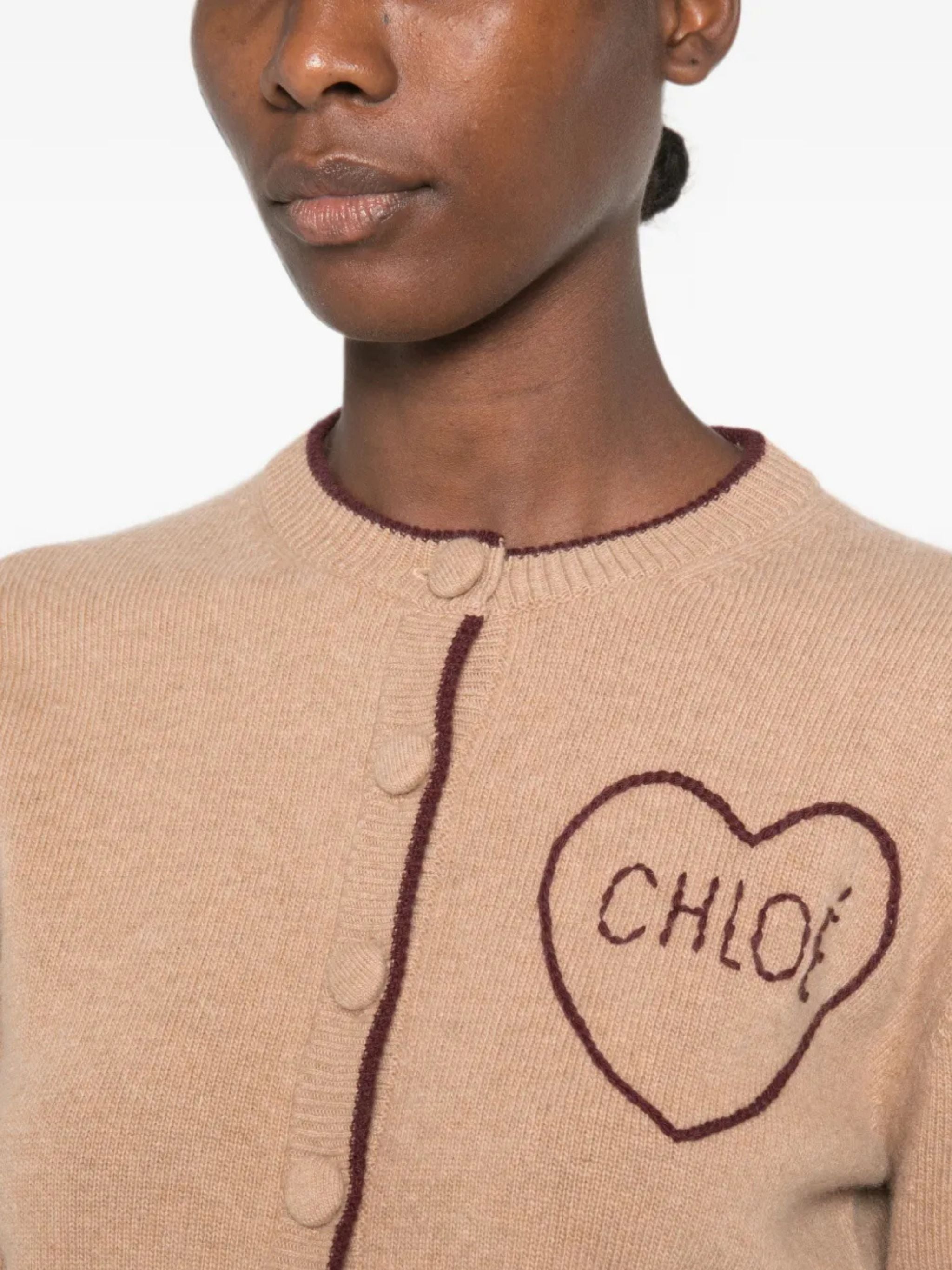 CARDIGAN IN LANA LOGO HEART