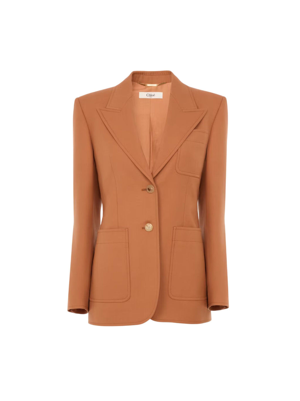 Giacca sartoriale monopetto in gabardine di lana