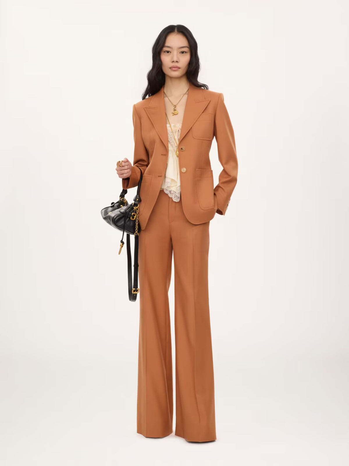 Giacca sartoriale monopetto in gabardine di lana